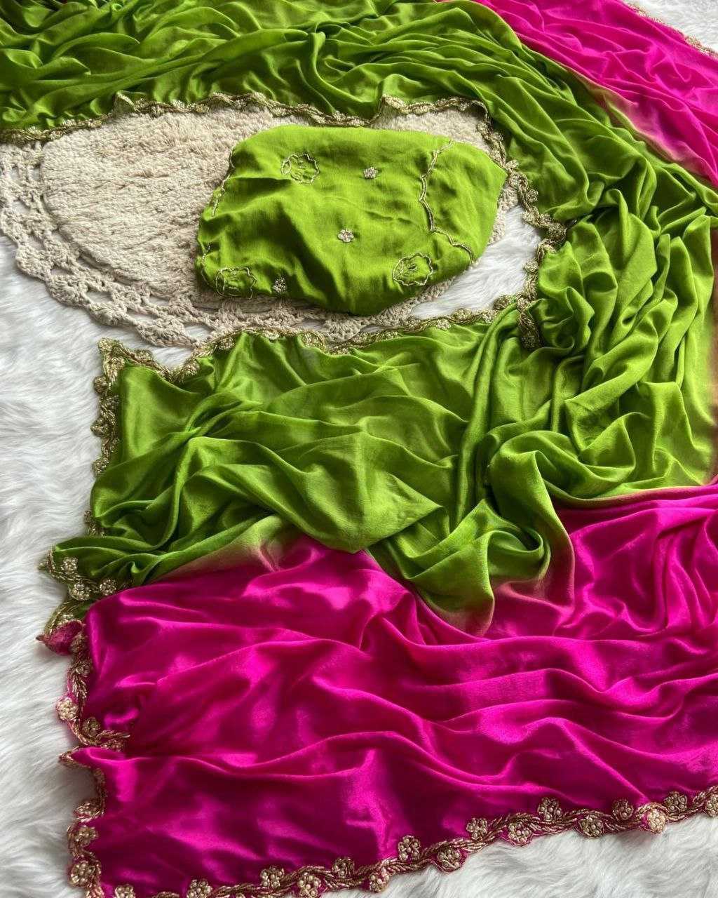 YNF CHINON SNT 01 SAREES WHOLESALE HALF AND HALF LACE BODER CUTWORK SAREES MANUFACTURER