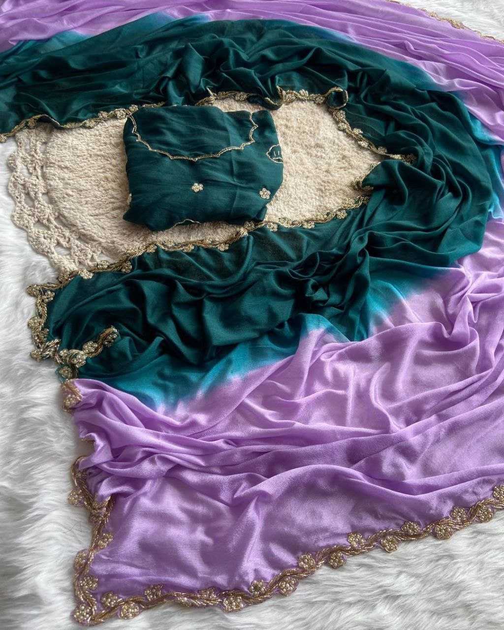 YNF CHINON SNT 01 SAREES WHOLESALE HALF AND HALF LACE BODER CUTWORK SAREES MANUFACTURER