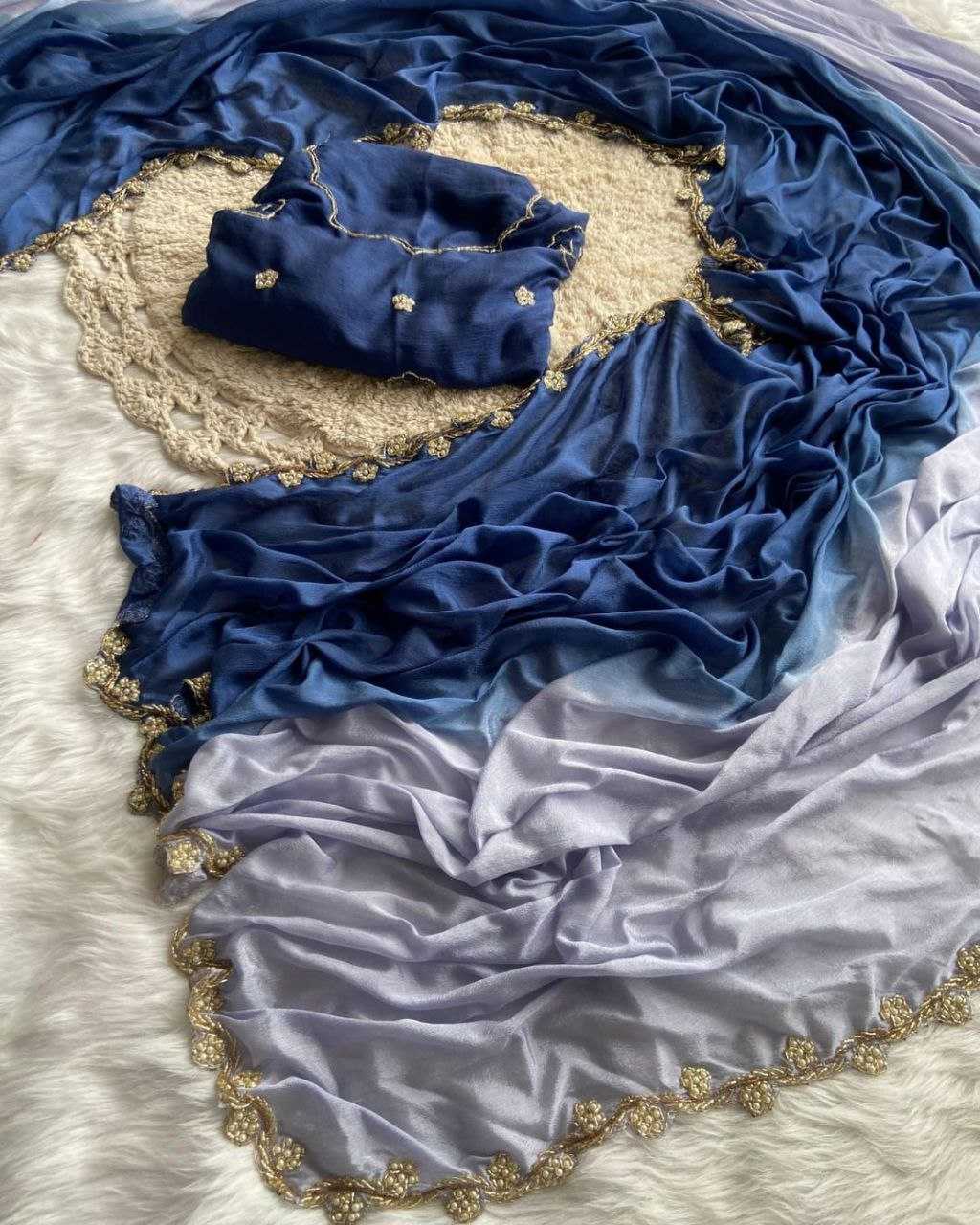 YNF CHINON SNT 01 SAREES WHOLESALE HALF AND HALF LACE BODER CUTWORK SAREES MANUFACTURER