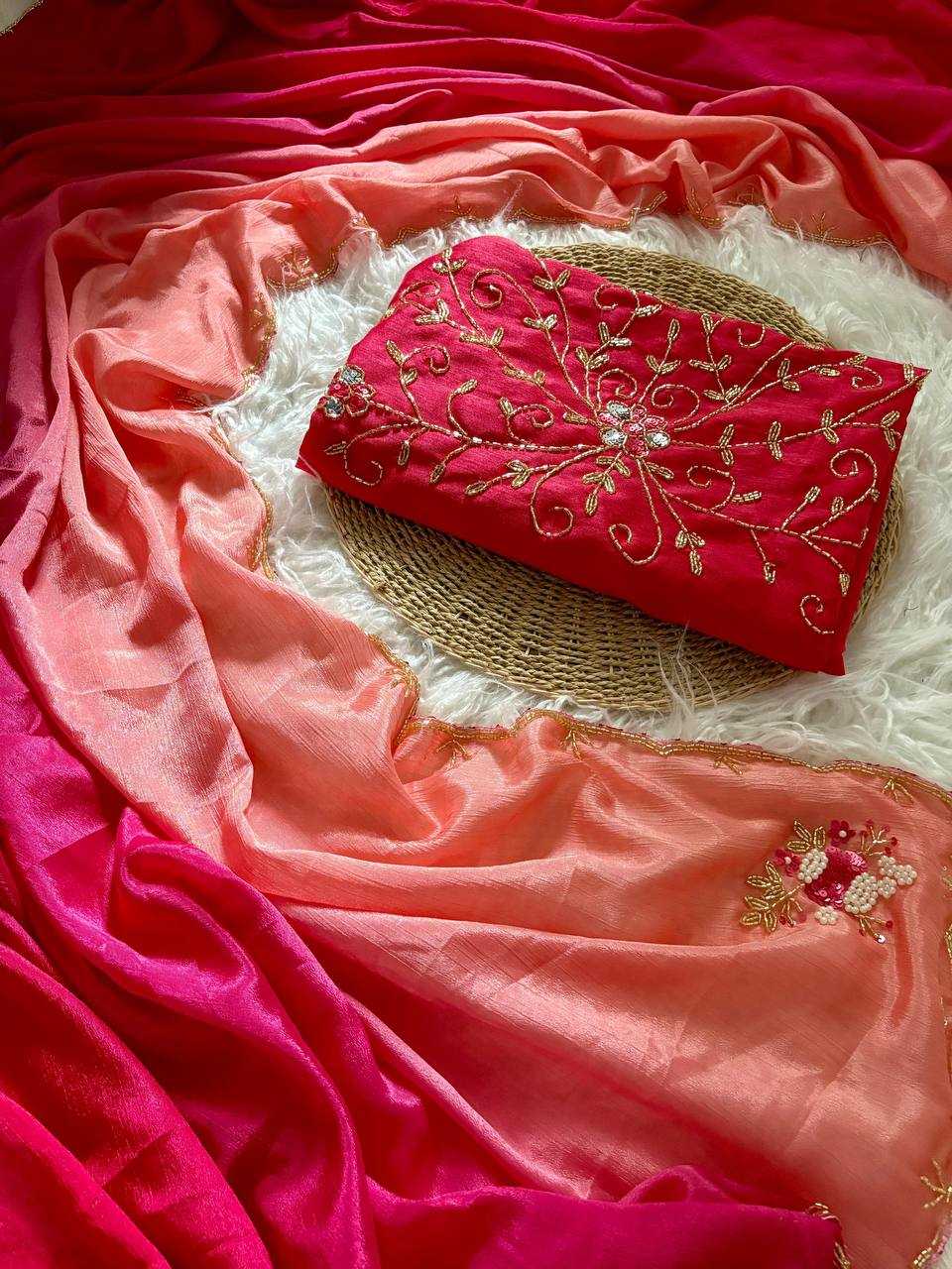 YNF CHINON VRC 1146 SAREES WHOLESALE HALF HAND WORK SAREES MANUFACTURER