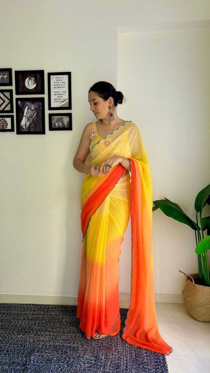 YNF GEORGETTE RKKC 0296 SAREES WHOLESALE FANCY GEORGETTE HALF SAREES MANUFACTURER