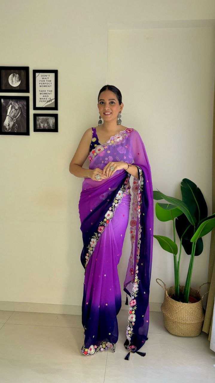 YNF GEORGETTE RKKC 0297 SAREES WHOLESALE FANCY GEORGETTE HALF CUTWORK SAREES MANUFACTURER