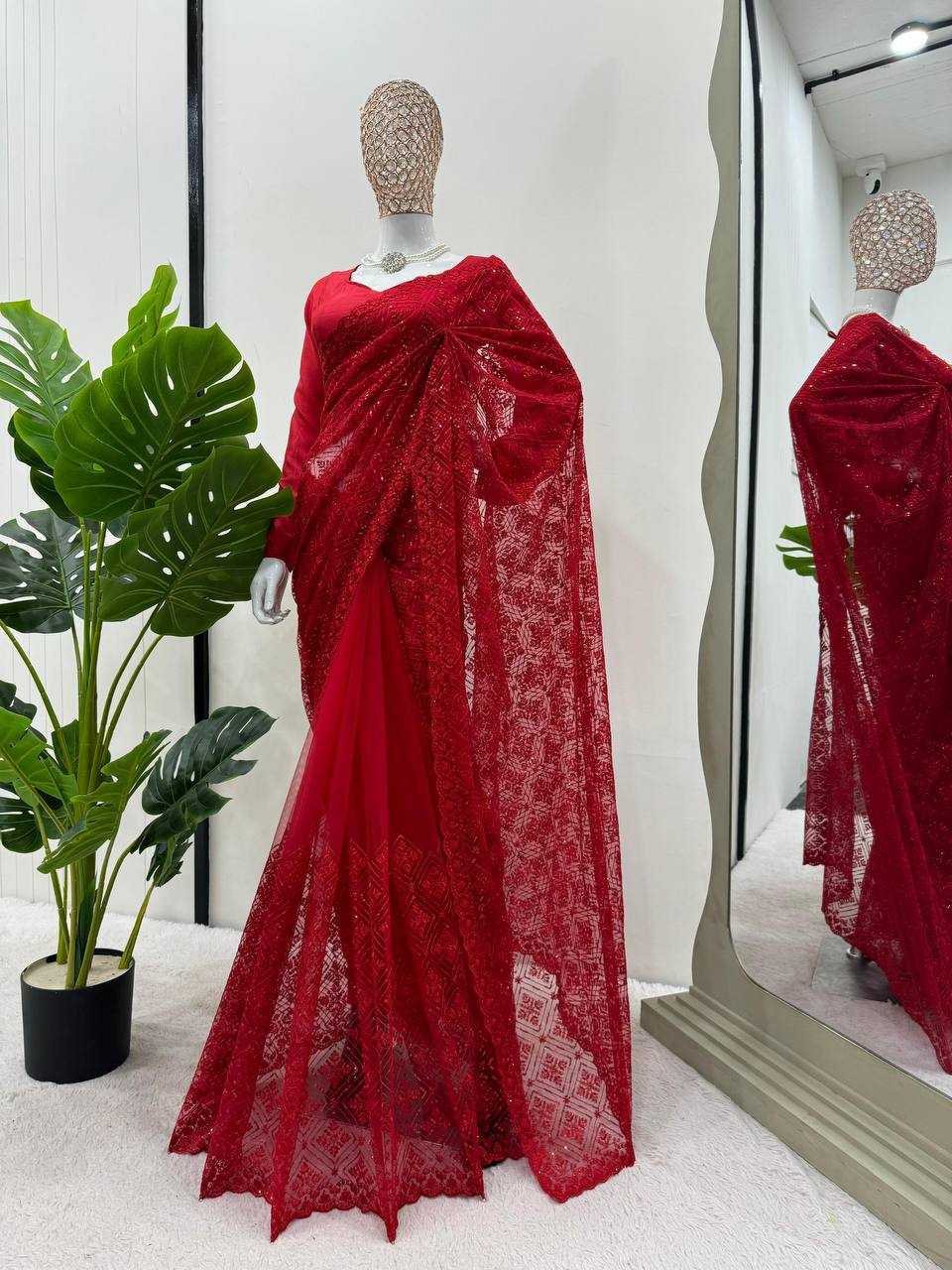 YNF SOFT NET RIN133 507 SAREES WHOLESALE NET PARTY WEAR FANCY SAREES MANUFACTURER