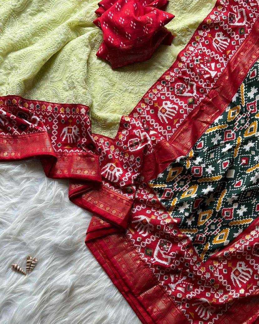 YNF GEORGETTE KESH169 1261 SAREES WHOLESALE PRINTED GEORGETTE WORK EMBROIDERED CHIKAN SAREES MANUFACTURER