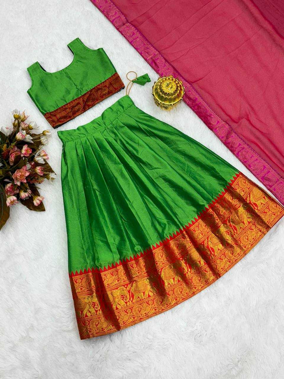 YNF PURE SILK KESH163 21 LEHENGAS WHOLESALE KIDS LEHENGAS MANUFACTURER