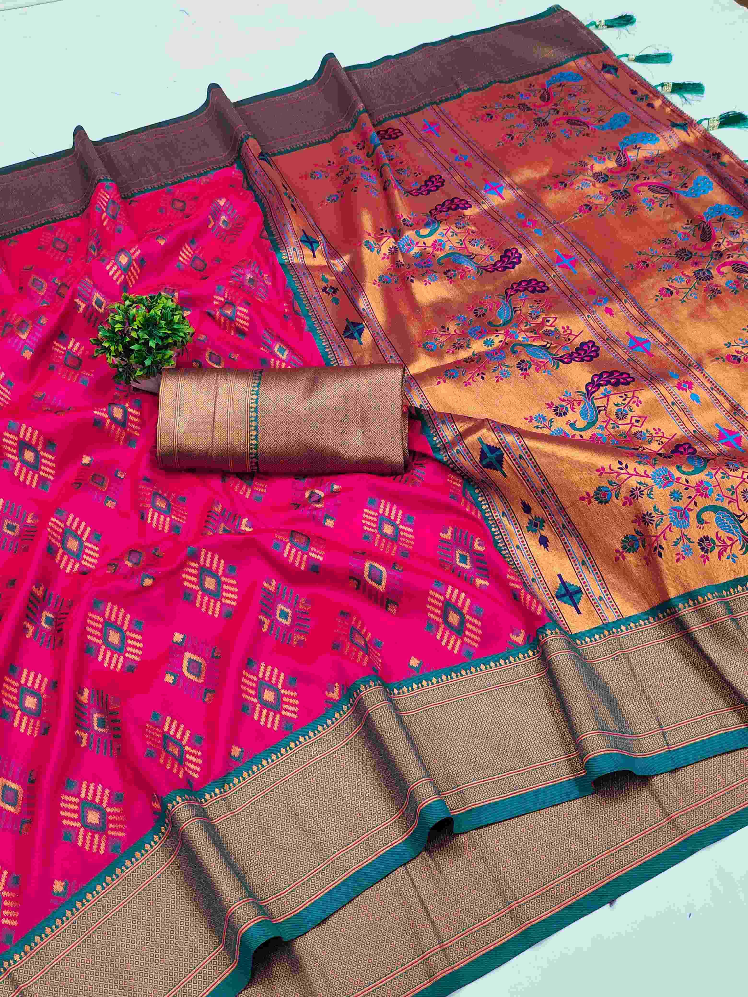 Ynf Paithani Silk RIN113 Samanta Paithani Silk Sarees Wholesale Paithani Sarees Soft Silk Sarees Traditional Silk Sarees Manufacturer