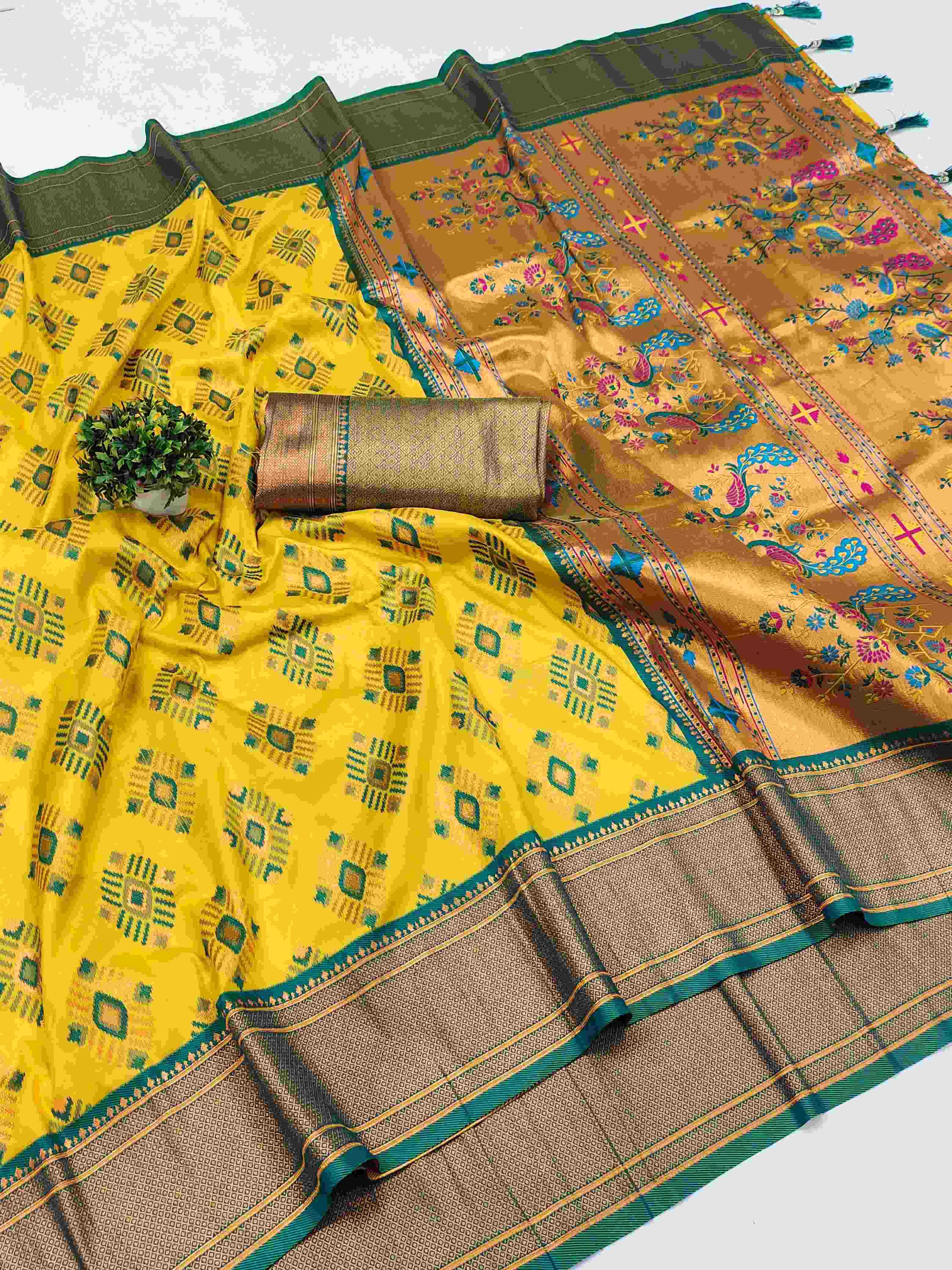Ynf Paithani Silk RIN113 Samanta Paithani Silk Sarees Wholesale Paithani Sarees Soft Silk Sarees Traditional Silk Sarees Manufacturer