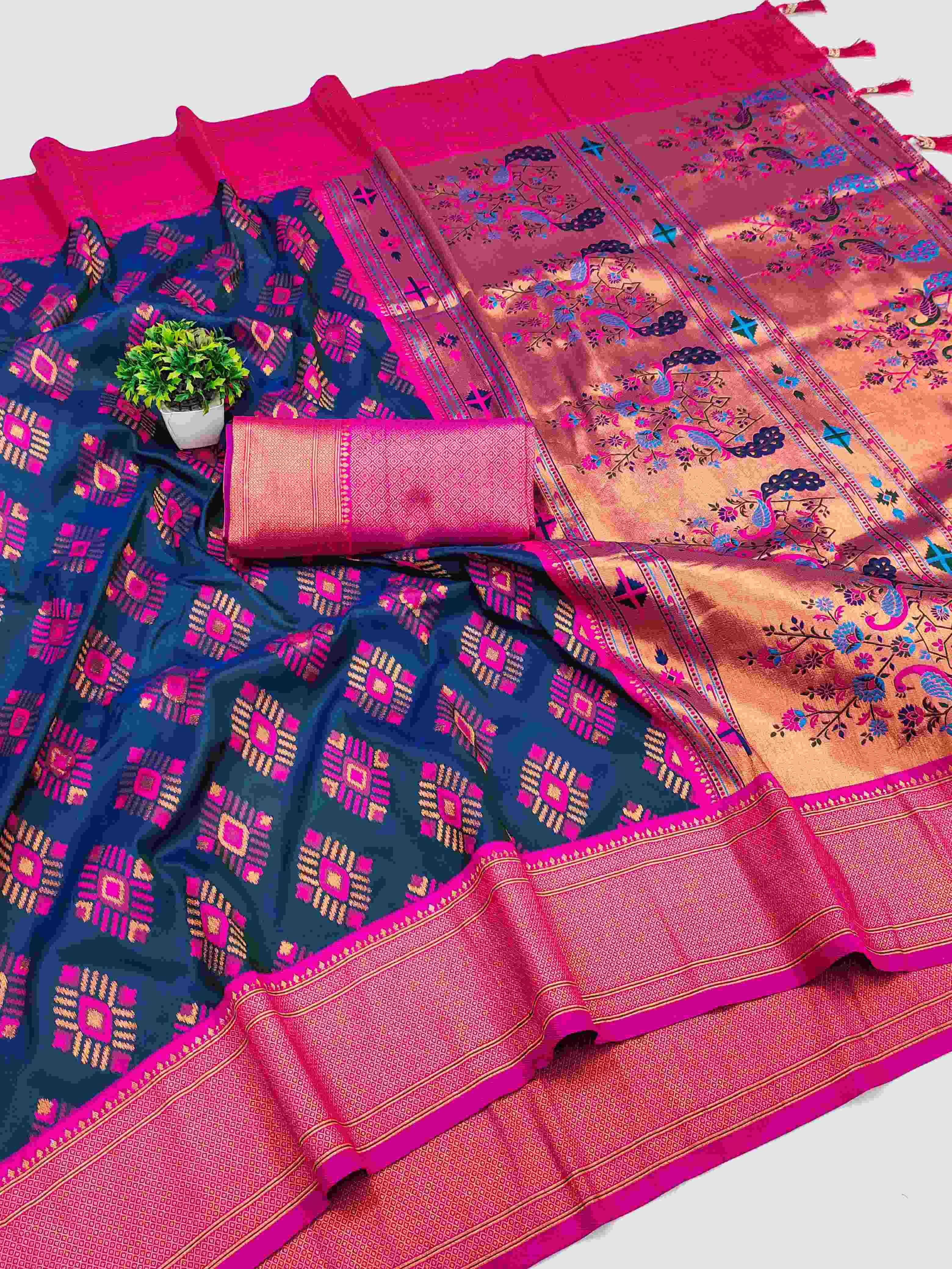 Ynf Paithani Silk RIN113 Samanta Paithani Silk Sarees Wholesale Paithani Sarees Soft Silk Sarees Traditional Silk Sarees Manufacturer