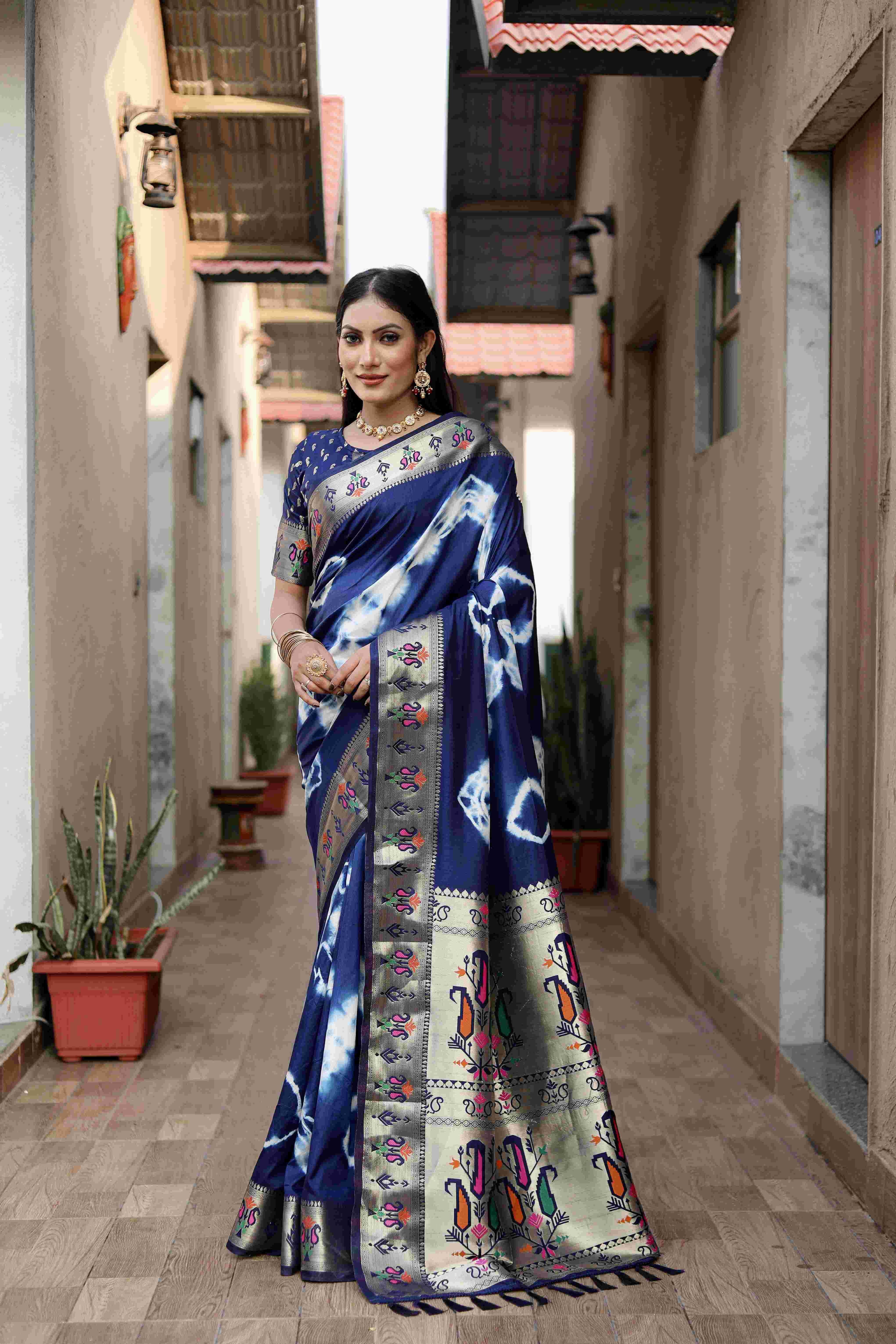 Ynf Paithani Silk RIN183 VATIKA Silk Sarees Wholesale Paithani Sarees Printed Silk Saree Zari Border Silk Sarees Manufacturer