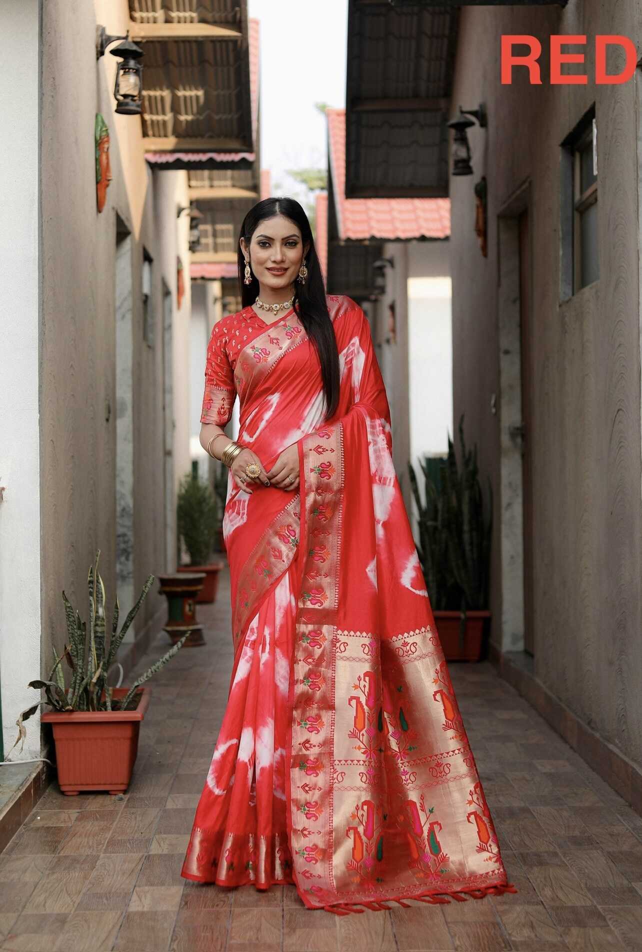 Ynf Paithani Silk RIN183 VATIKA Silk Sarees Wholesale Paithani Sarees Printed Silk Saree Zari Border Silk Sarees Manufacturer