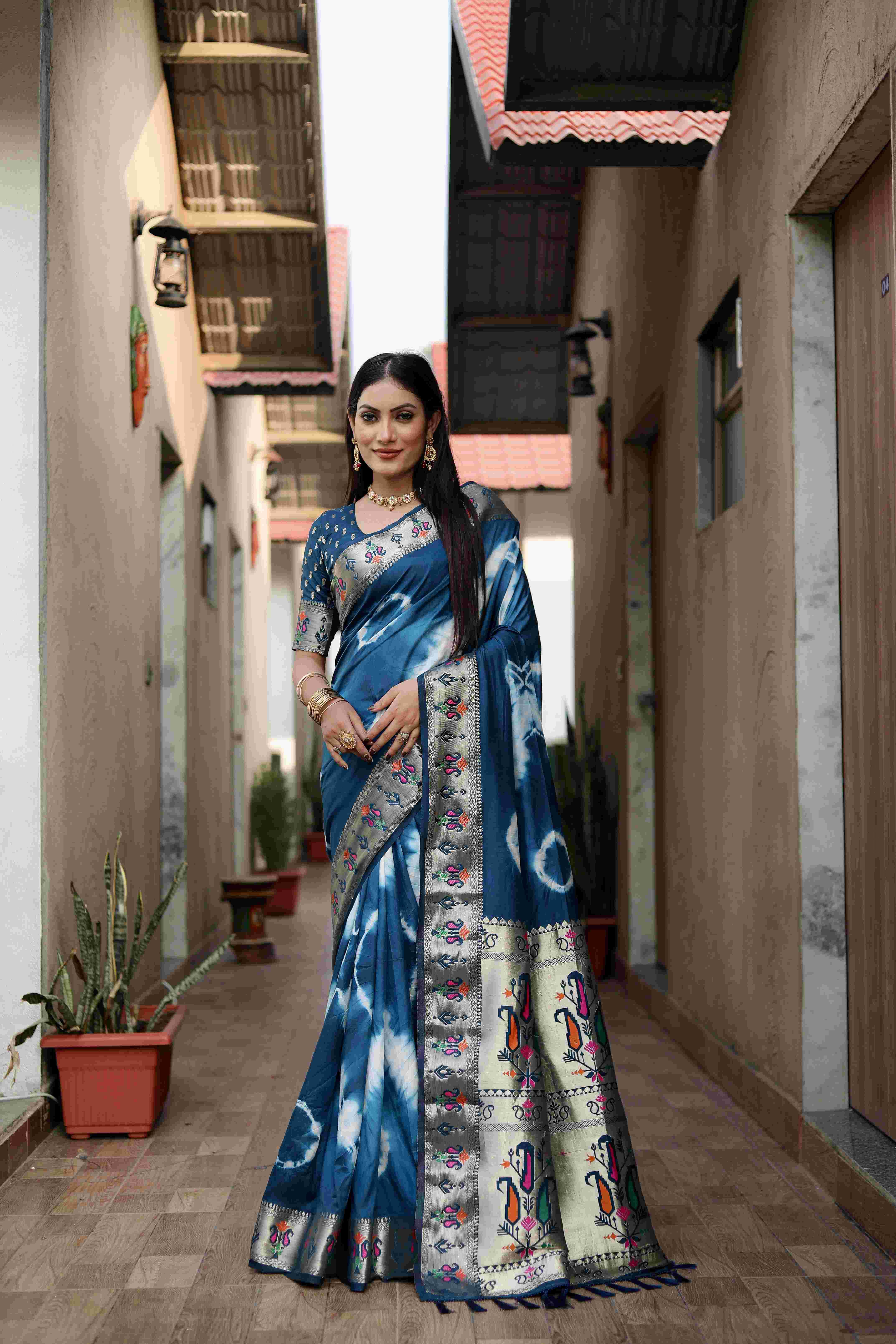 Ynf Paithani Silk RIN183 VATIKA Silk Sarees Wholesale Paithani Sarees Printed Silk Saree Zari Border Silk Sarees Manufacturer