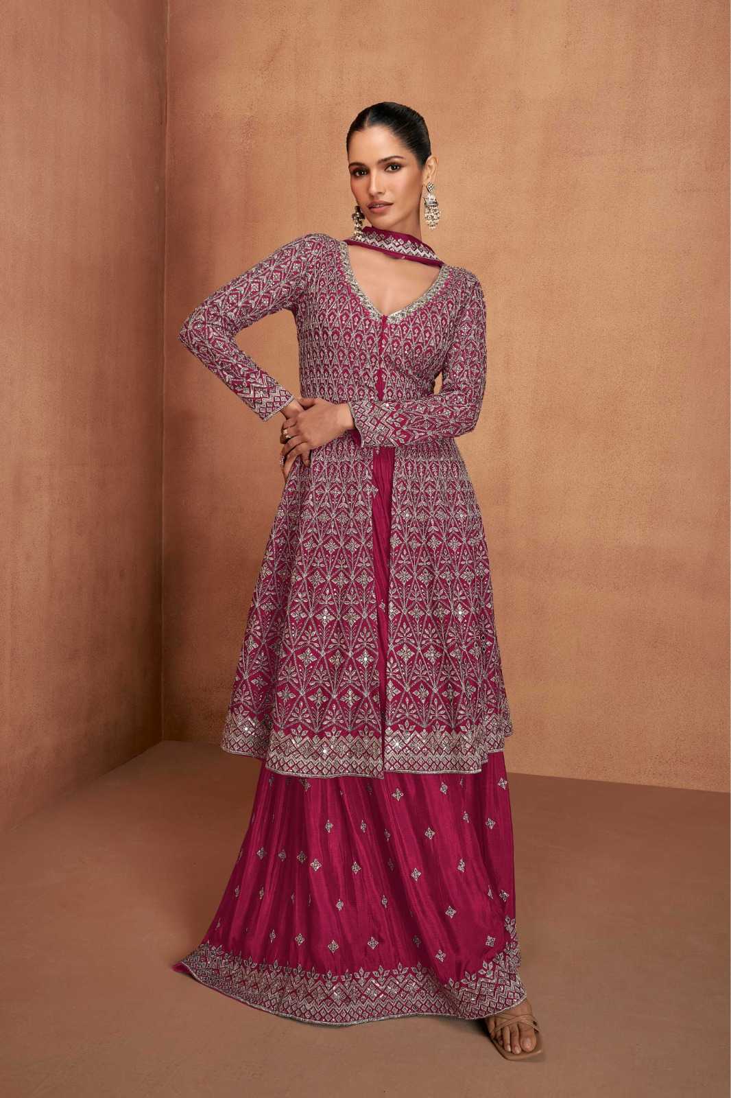 Ynf Chinon RIN184 Gulkayra Designer-VIANA Suits & Dresses Rakhi Collections Festive Collections Wholesale Sharara Salwar Suits Party wear suits Wedding Suits Manufacturer