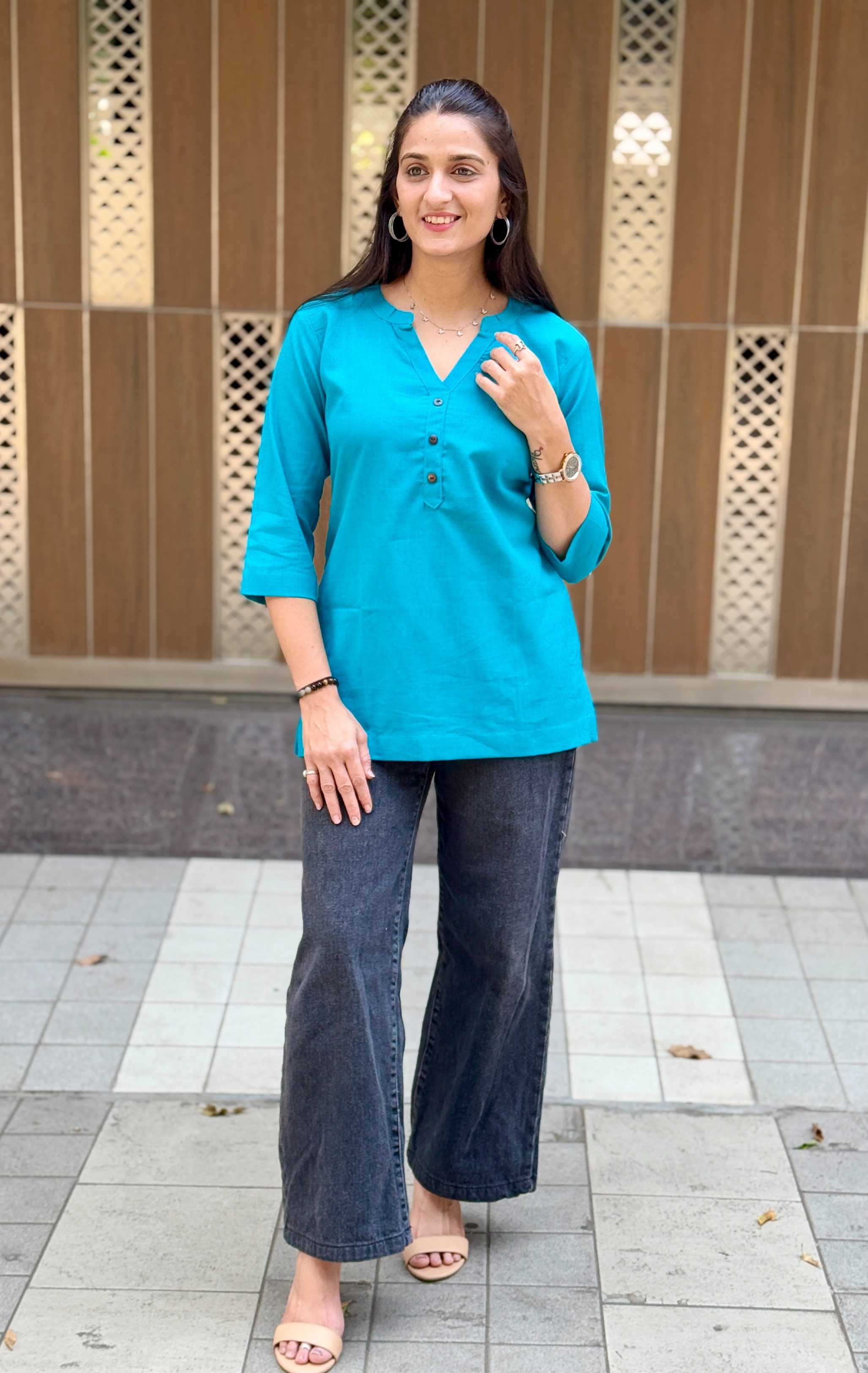 Ynf Cotton KESH117 Linen Cotton Short Kurta Kurti Festive Collections Wholesale Casual Kurtis Ethnic Kurtis Short Kurtis Manufacturer