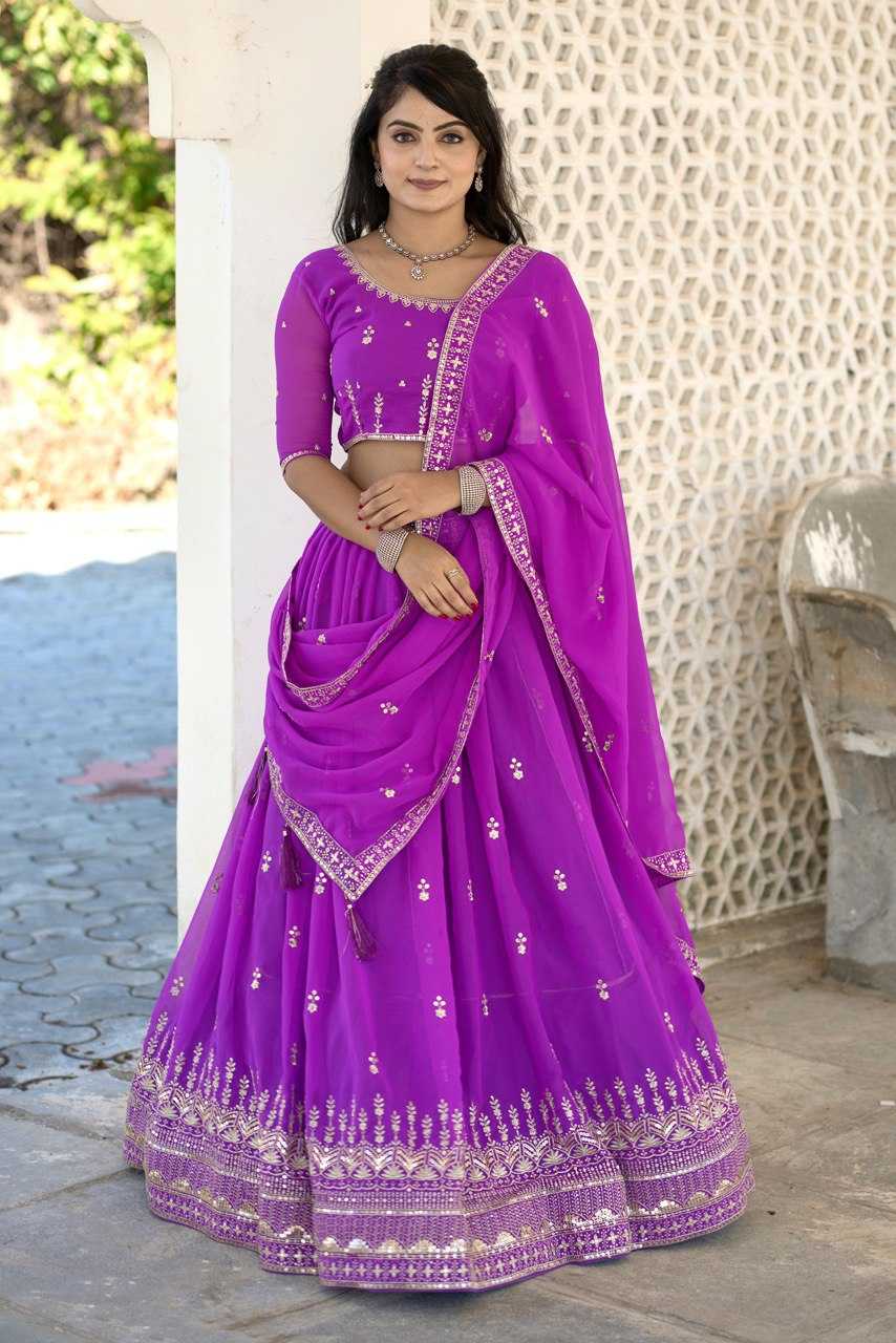 Ynf Georgette RIN119 9004 Lehengas Rakhi Collections Wedding Collections Wholesale Embroidered Lehenga Georgette Lehenga Sequins Lehenga Manufacturer