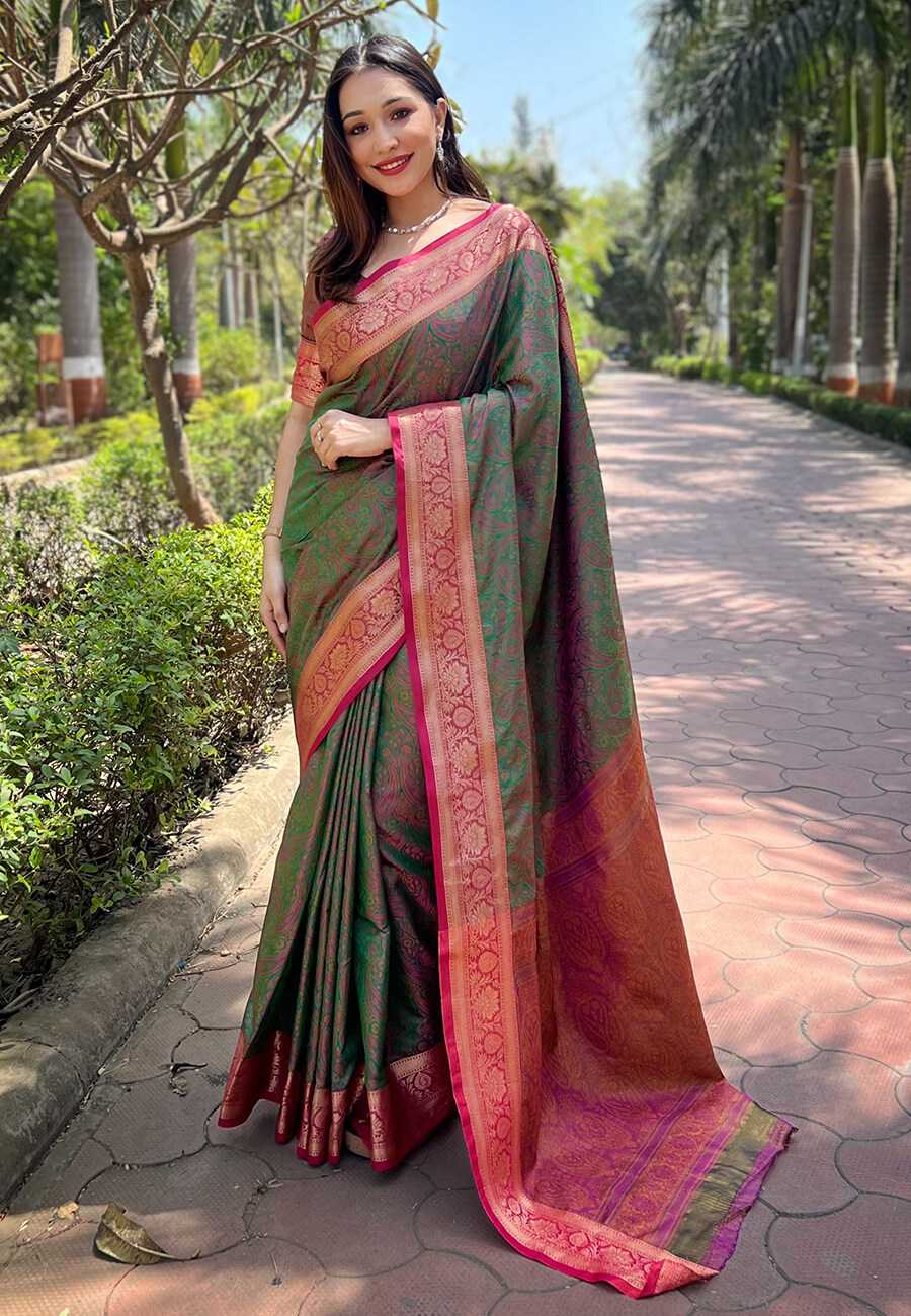 Ynf Silk RIN116 REW18 Silk Sarees Wholesale Brocade Sarees Designer Silk Sarees Zari Border Silk Sarees Manufacturer