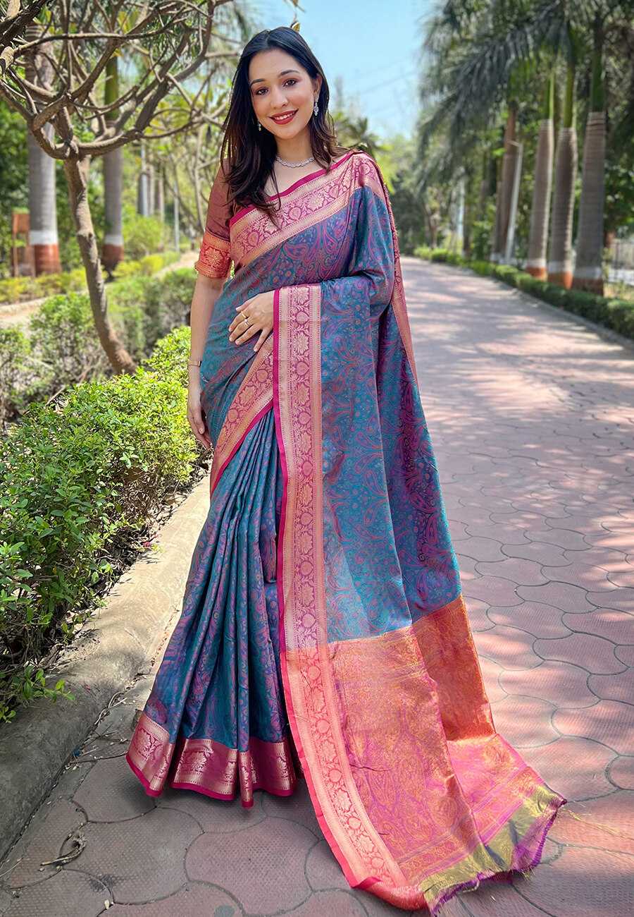 Ynf Silk RIN116 REW18 Silk Sarees Wholesale Brocade Sarees Designer Silk Sarees Zari Border Silk Sarees Manufacturer