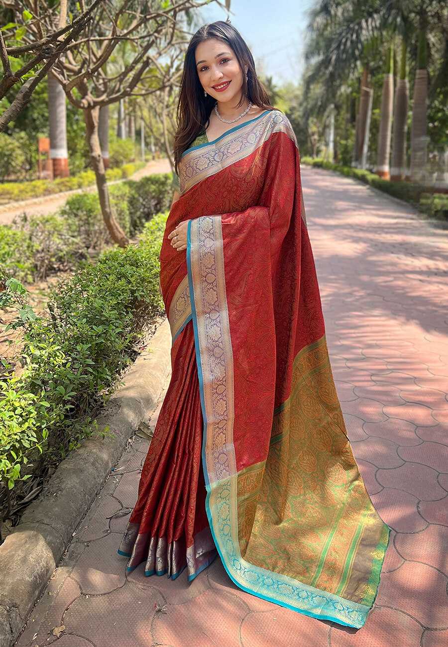 Ynf Silk RIN116 REW18 Silk Sarees Wholesale Brocade Sarees Designer Silk Sarees Zari Border Silk Sarees Manufacturer