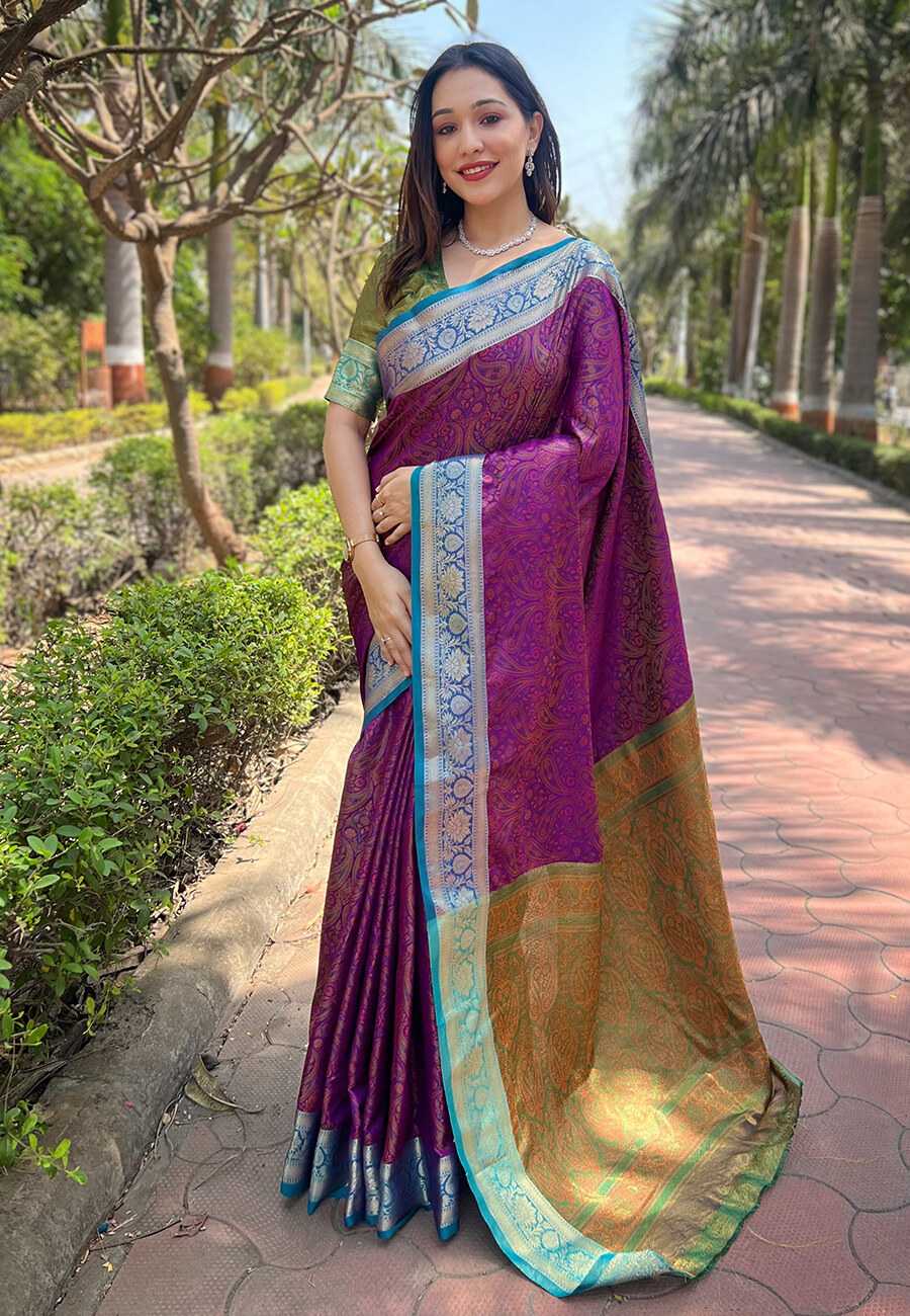 Ynf Silk RIN116 REW18 Silk Sarees Wholesale Brocade Sarees Designer Silk Sarees Zari Border Silk Sarees Manufacturer
