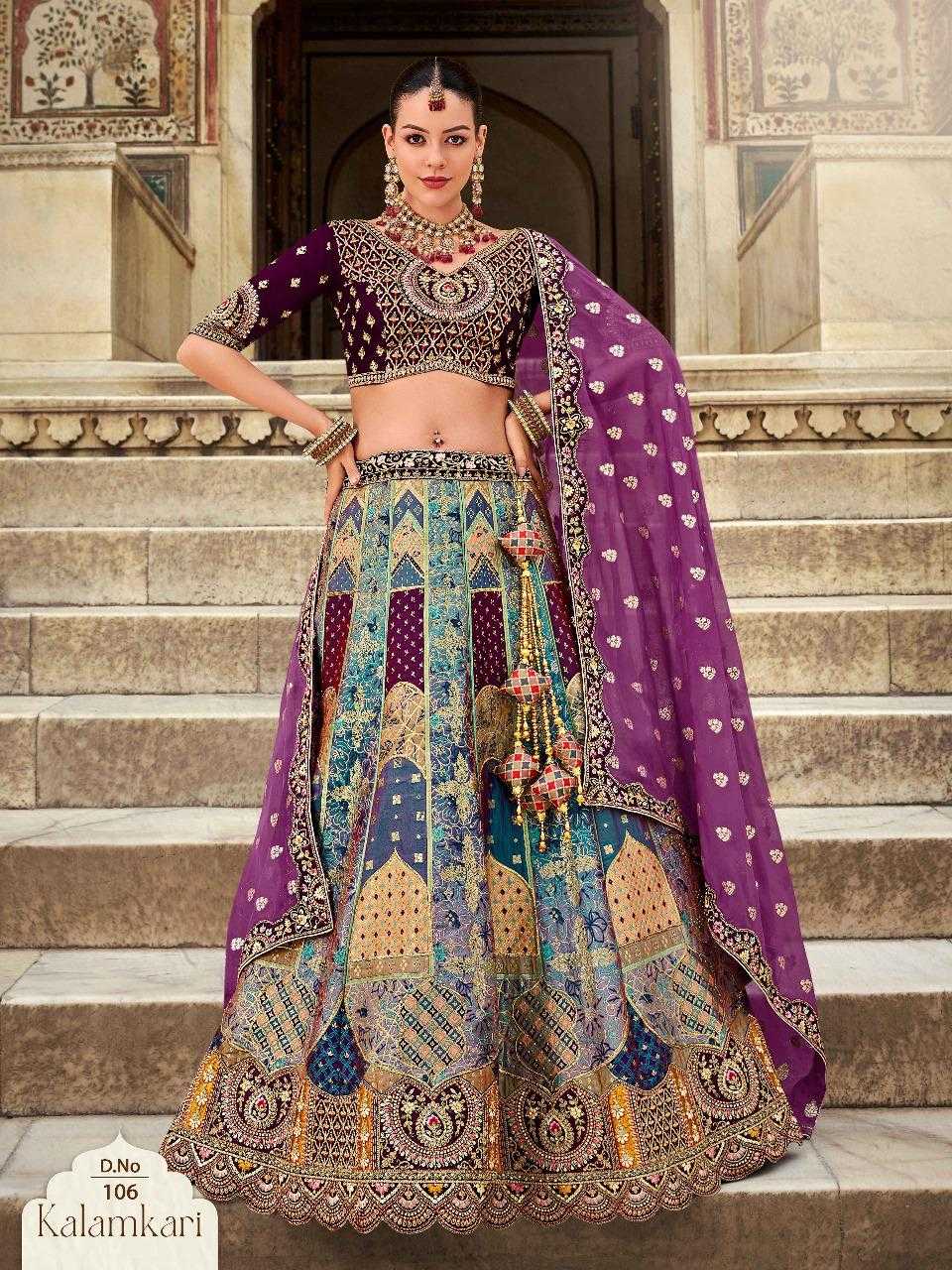 Ynf Banarasi Soft Silk RIN184 Surshyam fashion-kalamkari 101 to 110 Lehengas Wedding Collections Festive Collections Wholesale Fancy Lehenga Silk Lehenga Banarasi Lehenga Manufacturer