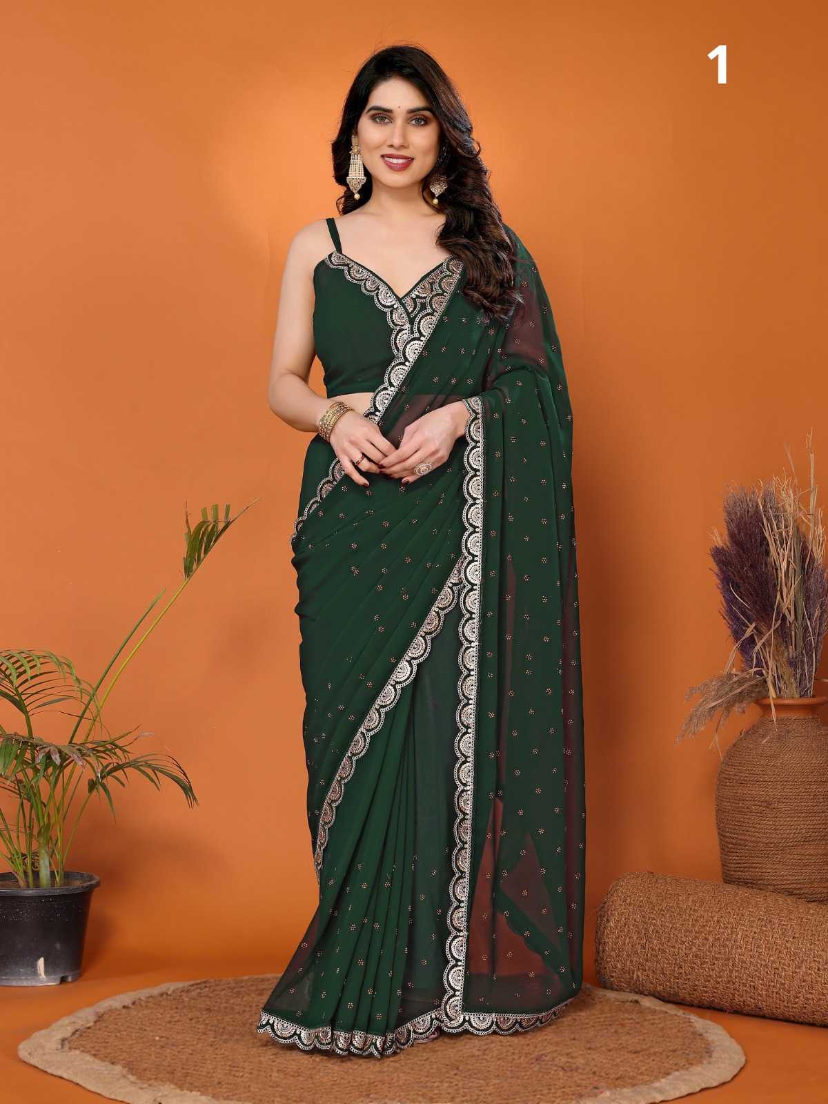 Ynf Georgette KESH113 Sanjana Lifestyle-Bollywood Saree Sarees Rakhi Collections Festive Collections Wholesale Party Wear Sarees Fancy Sarees Georgette Sarees Manufacturer