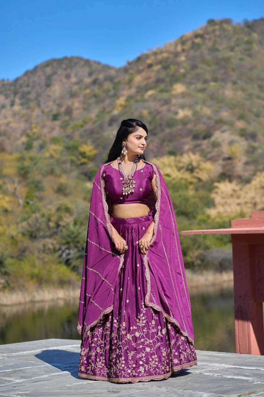 Ynf Heavy Chinnon Silk RIN119 9011 Lehengas Wholesale Traditional Lehenga Embroidered Lehenga Zari Work Lehenga Manufacturer