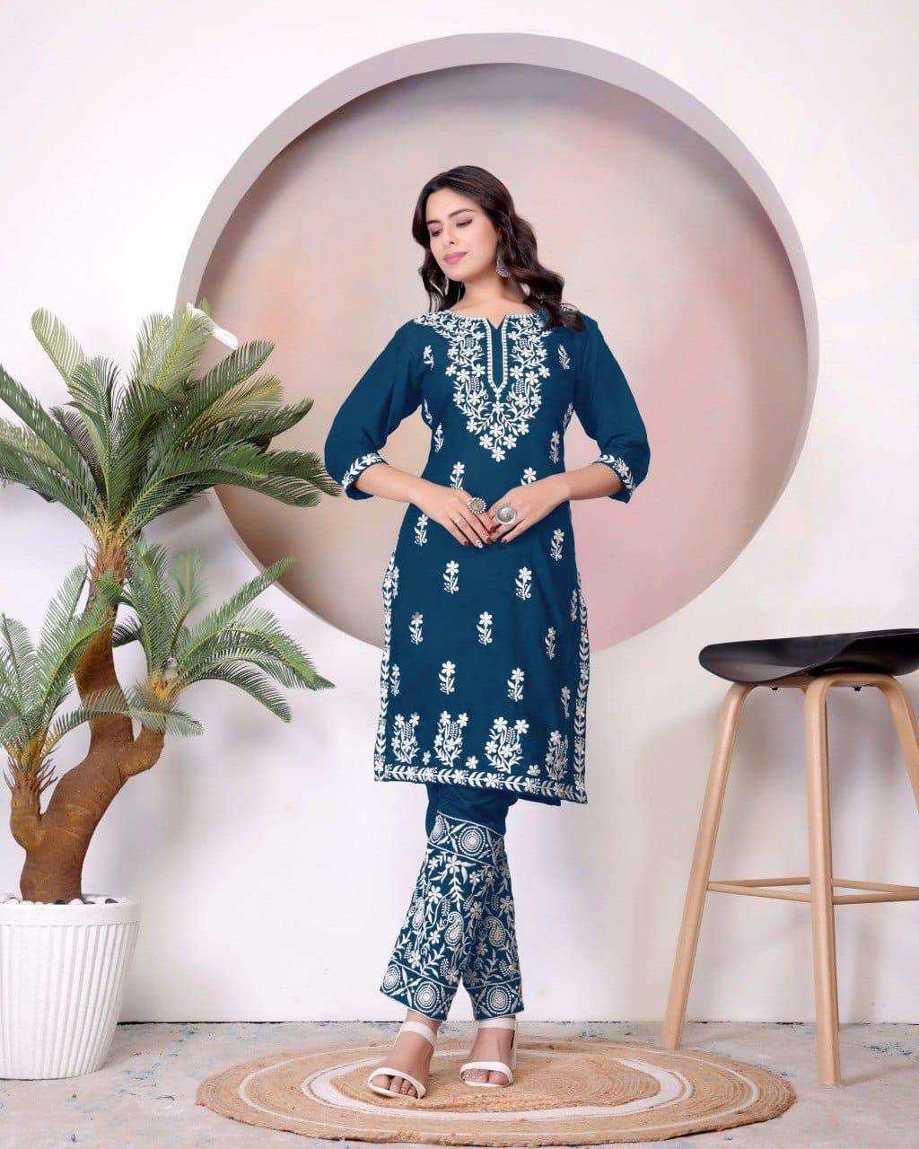 Ynf Heavy Rayon RIN131 NOORI V - 1 Suits & Dresses Kurti Wholesale Casual Kurtis Workwear Kurtis Kurti With Pants Manufacturer