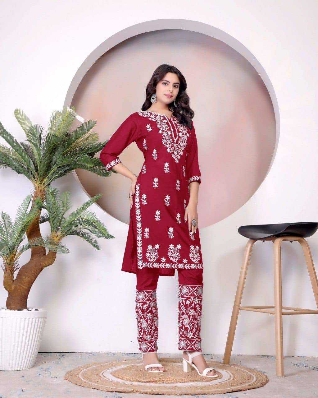 Ynf Heavy Rayon RIN131 NOORI V - 1 Suits & Dresses Kurti Wholesale Casual Kurtis Workwear Kurtis Kurti With Pants Manufacturer
