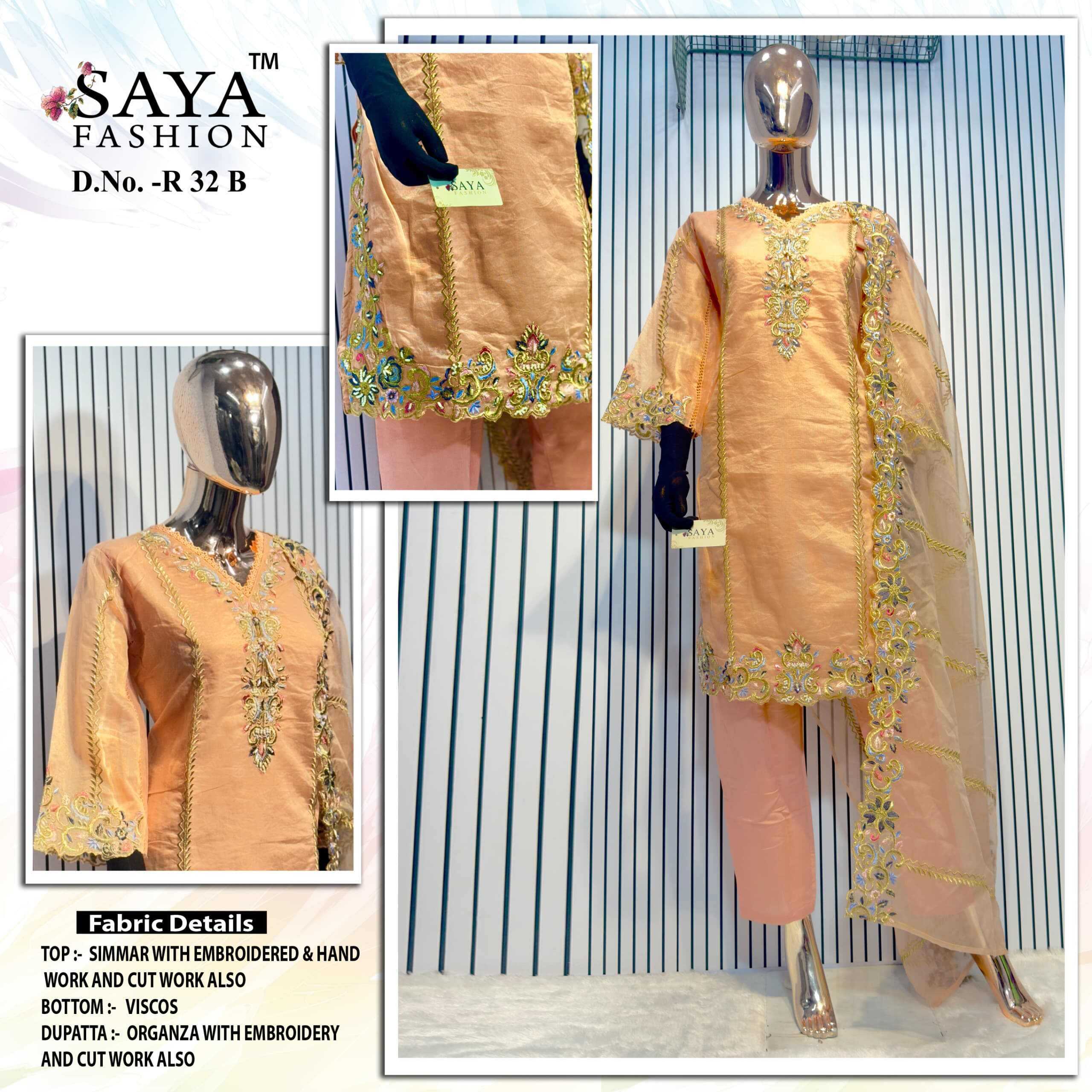 Ynf Organza KESH444 SAYA FASHION R-032 Suits & Dresses Islamic Clothing Festive Collections Wholesale Pakistani Suits Embroidered Suits Handwork Suits Manufacturer