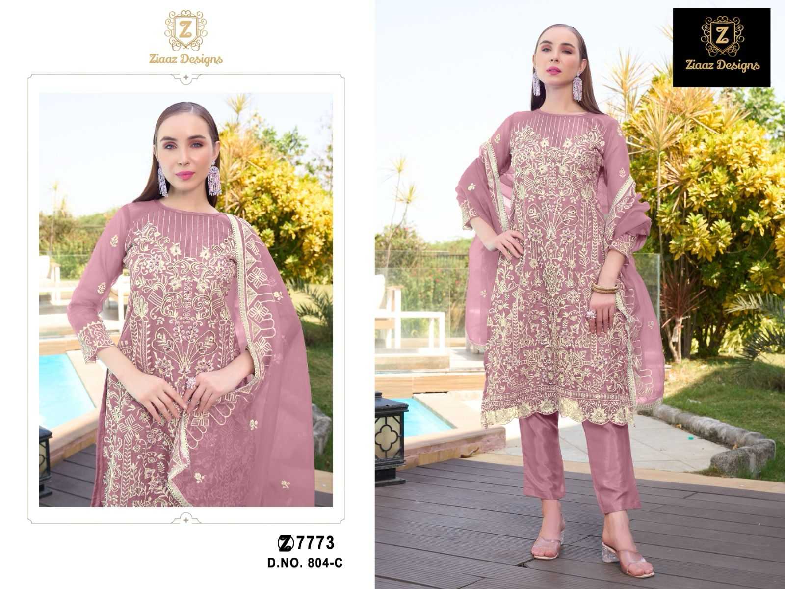 Ynf Organza KESH444 Ziaaz Designs 804 Suits & Dresses Islamic Clothing Festive Collections Wholesale Pakistani Suits Kashmiri Suits Embroidered Suits Manufacturer