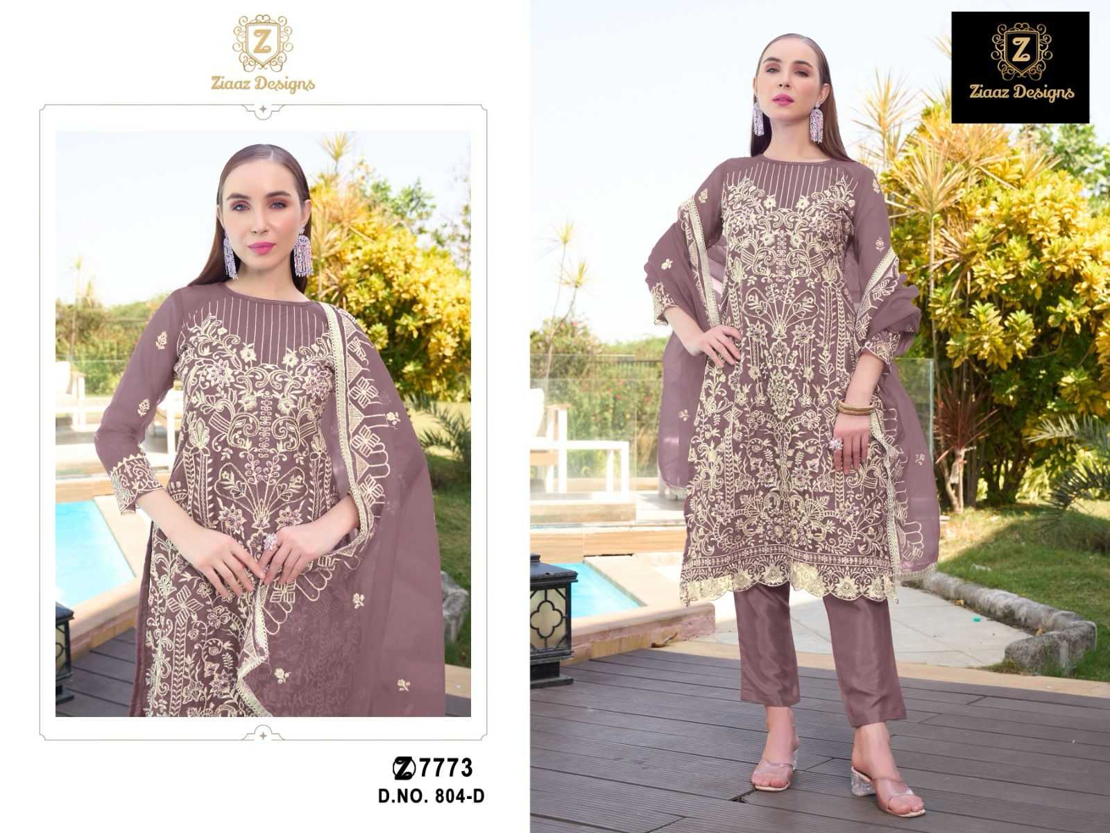 Ynf Organza KESH444 Ziaaz Designs 804 Suits & Dresses Islamic Clothing Festive Collections Wholesale Pakistani Suits Kashmiri Suits Embroidered Suits Manufacturer