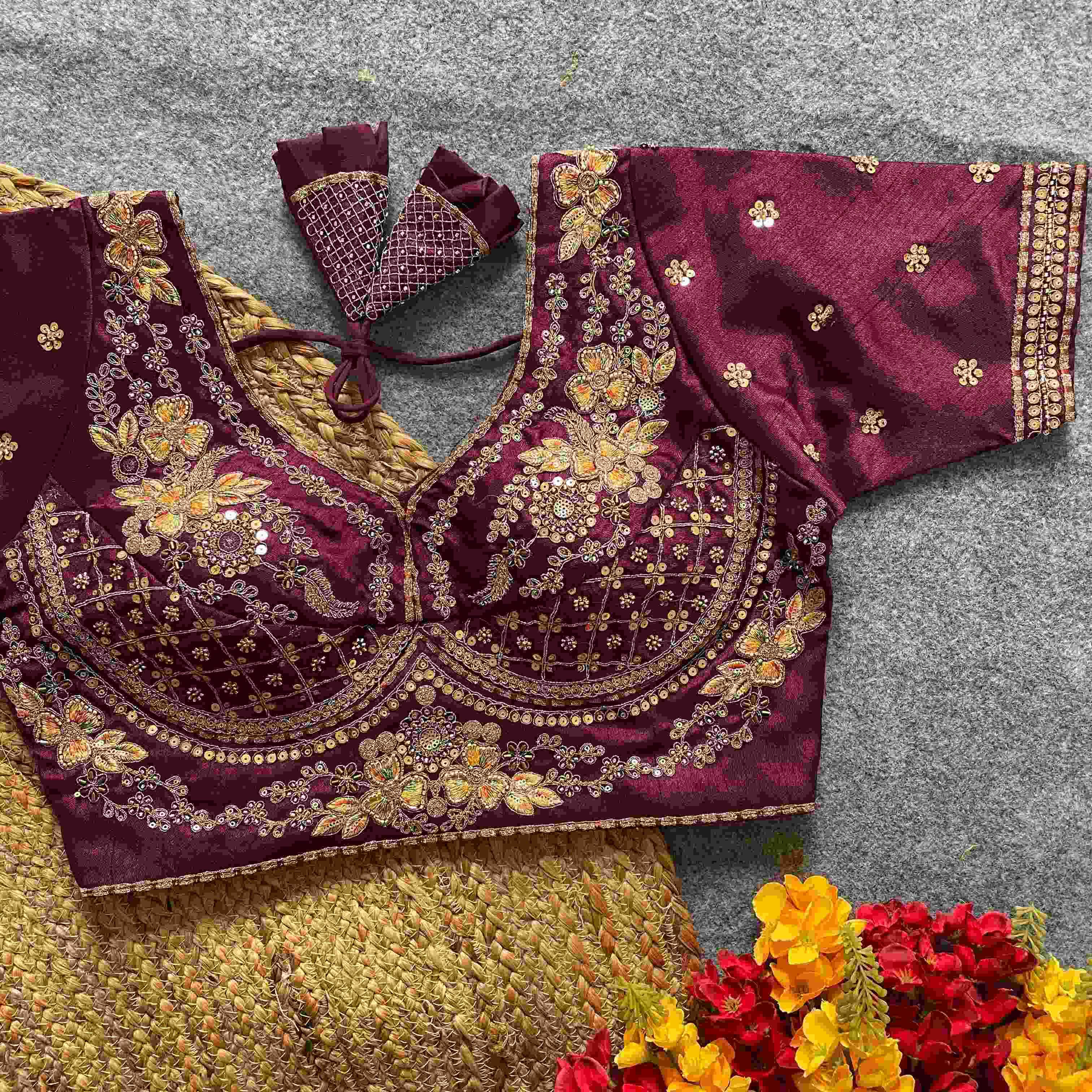 Ynf Pure Silk KESH426 SAHIBA- 10 Readymade Blouses Wholesale Sequence Embroidery Blouse Embroidered Blouses Silk Blouse Manufacturer