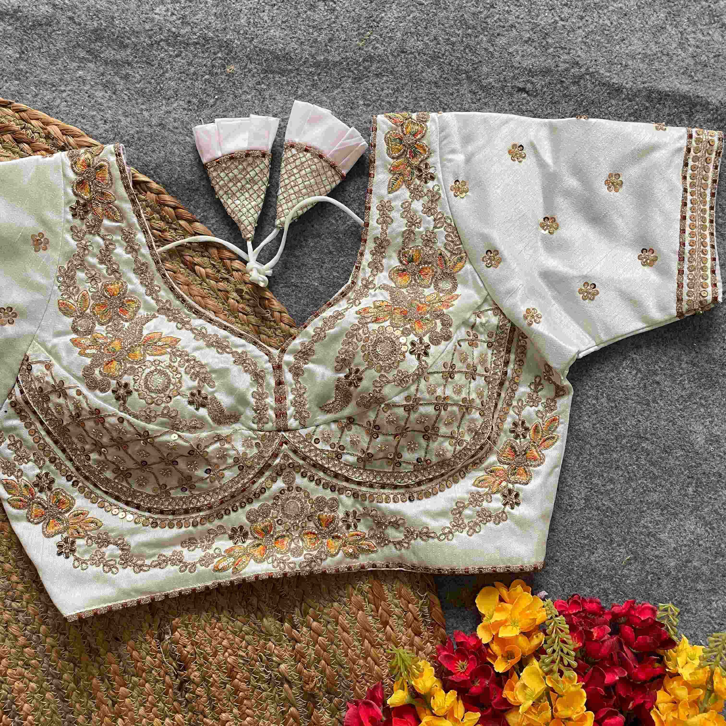 Ynf Pure Silk KESH426 SAHIBA- 10 Readymade Blouses Wholesale Sequence Embroidery Blouse Embroidered Blouses Silk Blouse Manufacturer