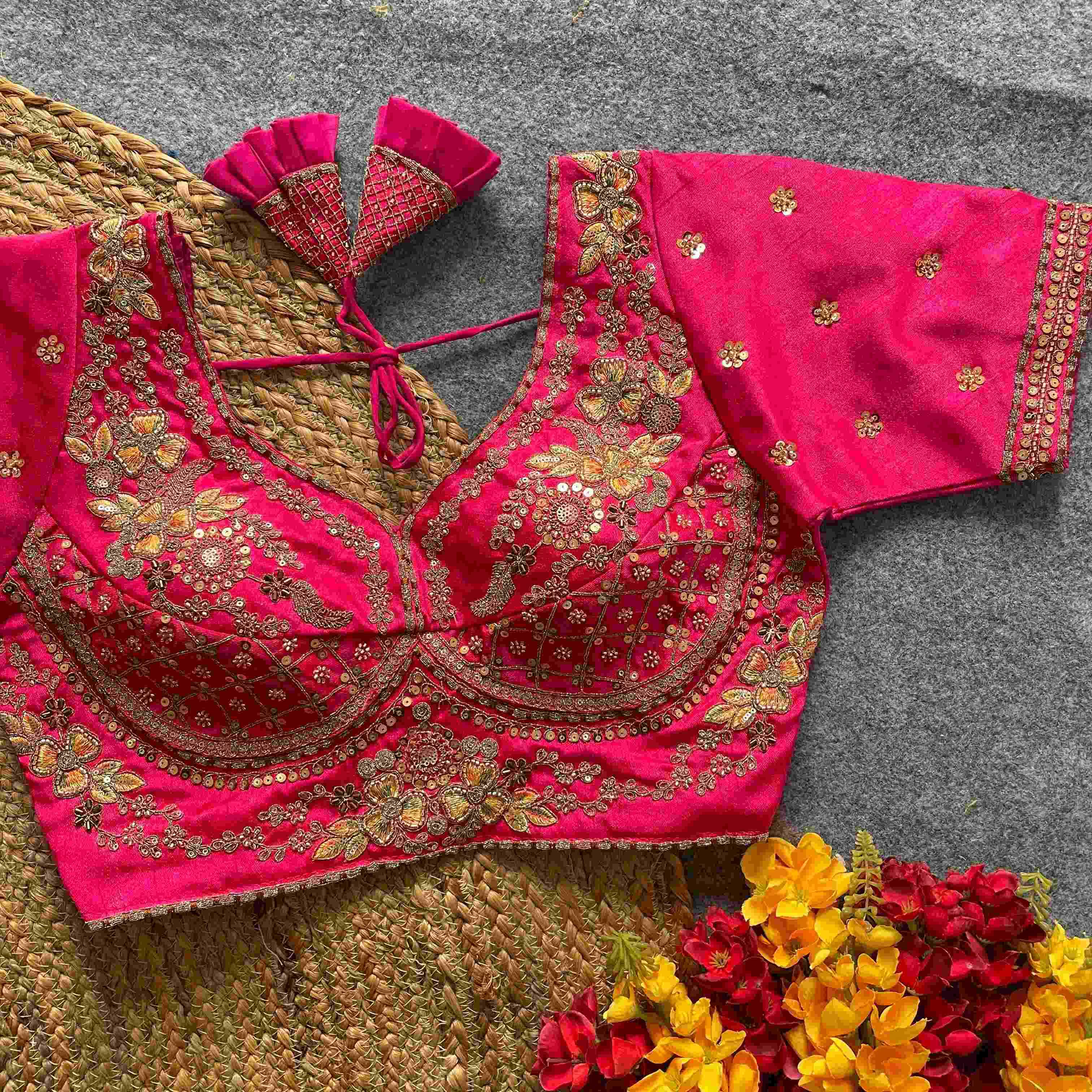 Ynf Pure Silk KESH426 SAHIBA- 10 Readymade Blouses Wholesale Sequence Embroidery Blouse Embroidered Blouses Silk Blouse Manufacturer
