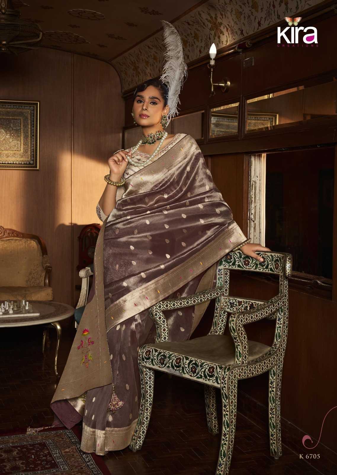 Ynf Tissue RIN184 Kira-Koski Sarees Wedding Collections Festive Collections Wholesale Designer Sarees Tissue Silk Saree Embroidered Sarees Manufacturer