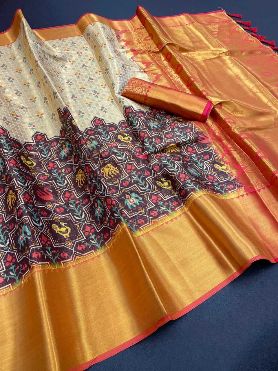 Ynf Silk RIN203 CADBURY PATTU VOL-1 Sarees Silk Sarees Festive Collections Wholesale Fancy Sarees Printed Sarees Kalamkari Sarees Manufacturer
