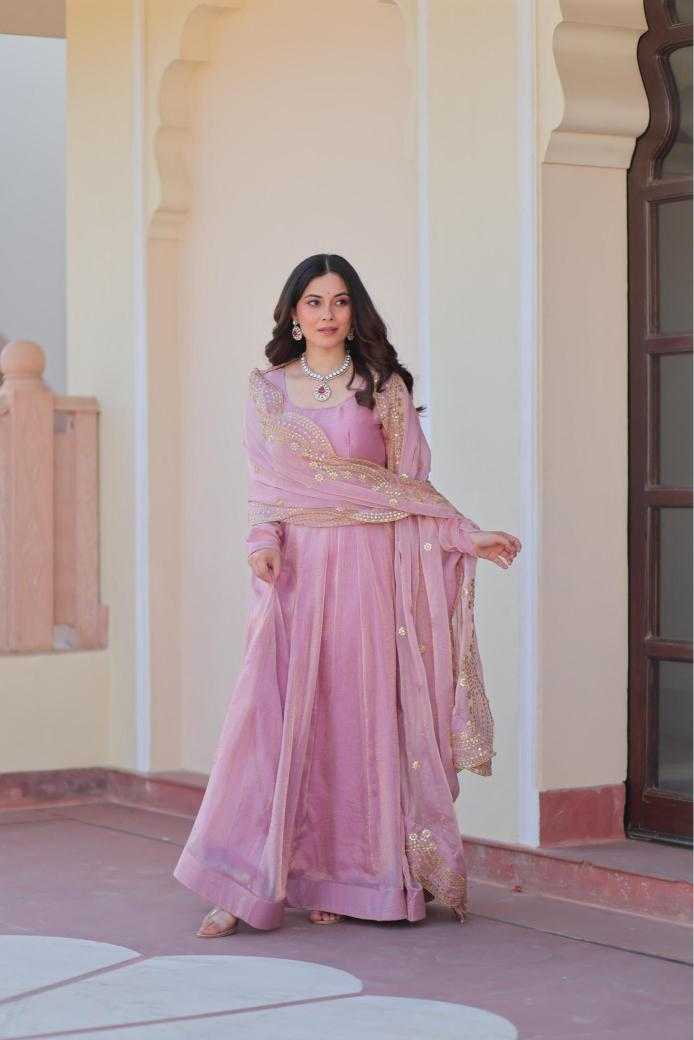 Ynf Chinon KESH481 BRIGHT Gowns Wedding Collections Festive Collections Wholesale Embroidery Gowns Chiffon Gowns Gown With Cancan Manufacturer
