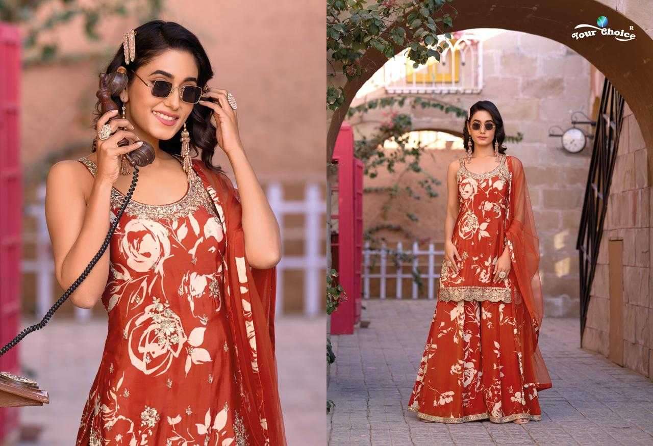 Ynf Chinon RIN184 GINNI-4 Suits & Dresses Wedding Collections Festive Collections Wholesale Sharara Salwar Suits Embroidery Suits Handwork Suits Manufacturer
