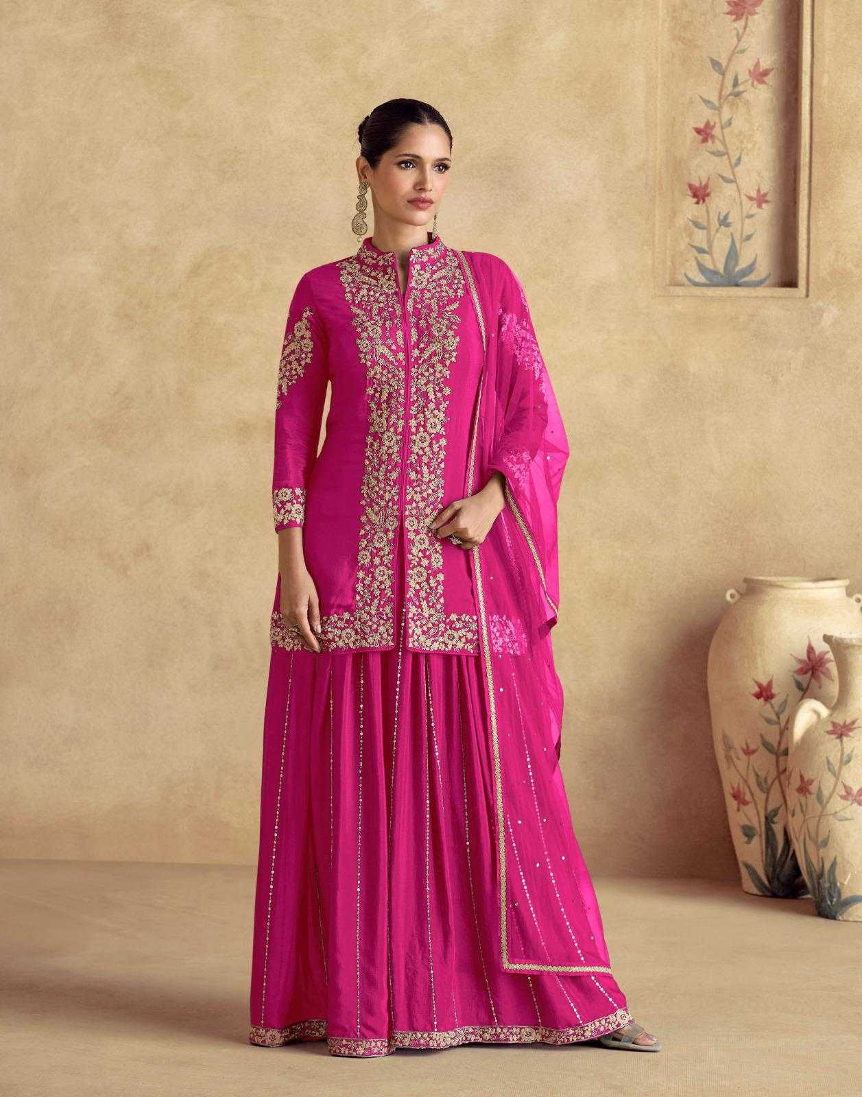 Ynf Chinon Silk RIN184 CHAKORI GOLD Kurti Wedding Collections Festive Collections Wholesale Designer Kurtis Silk Kurtis Kurti With Palazzo Manufacturer
