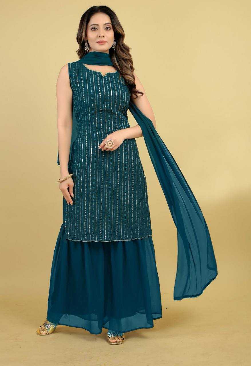 Ynf Faux Georgette RIN158 PD-1029 Suits & Dresses Wedding Collections Festive Collections Wholesale Georgette Suit Party Wear Dresses Embroidered Dresses Manufacturer