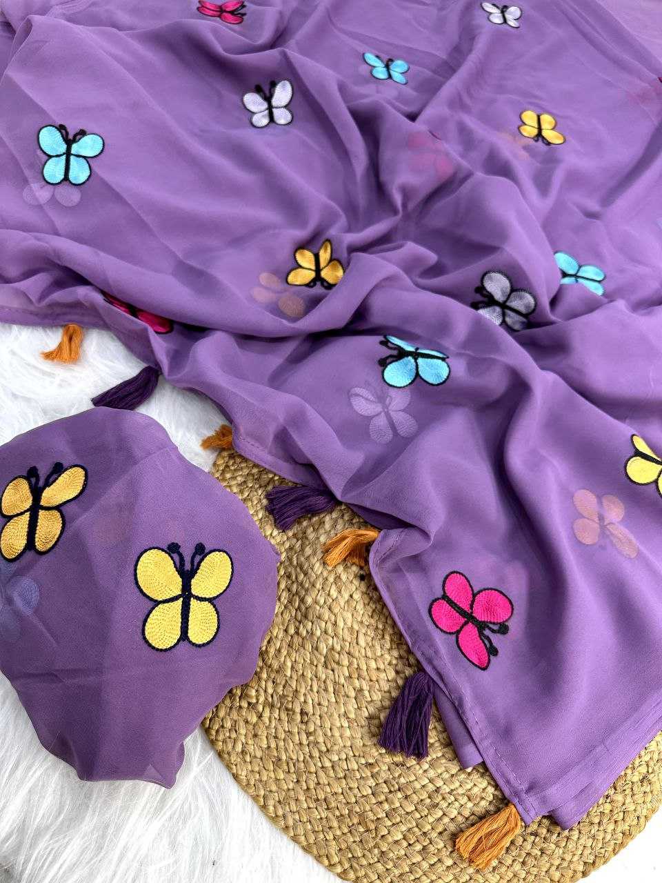 Ynf Georgette KESH488 GAMTHI Sarees Wholesale Fancy Sarees Georgette Sarees Embroidered Sarees Manufacturer