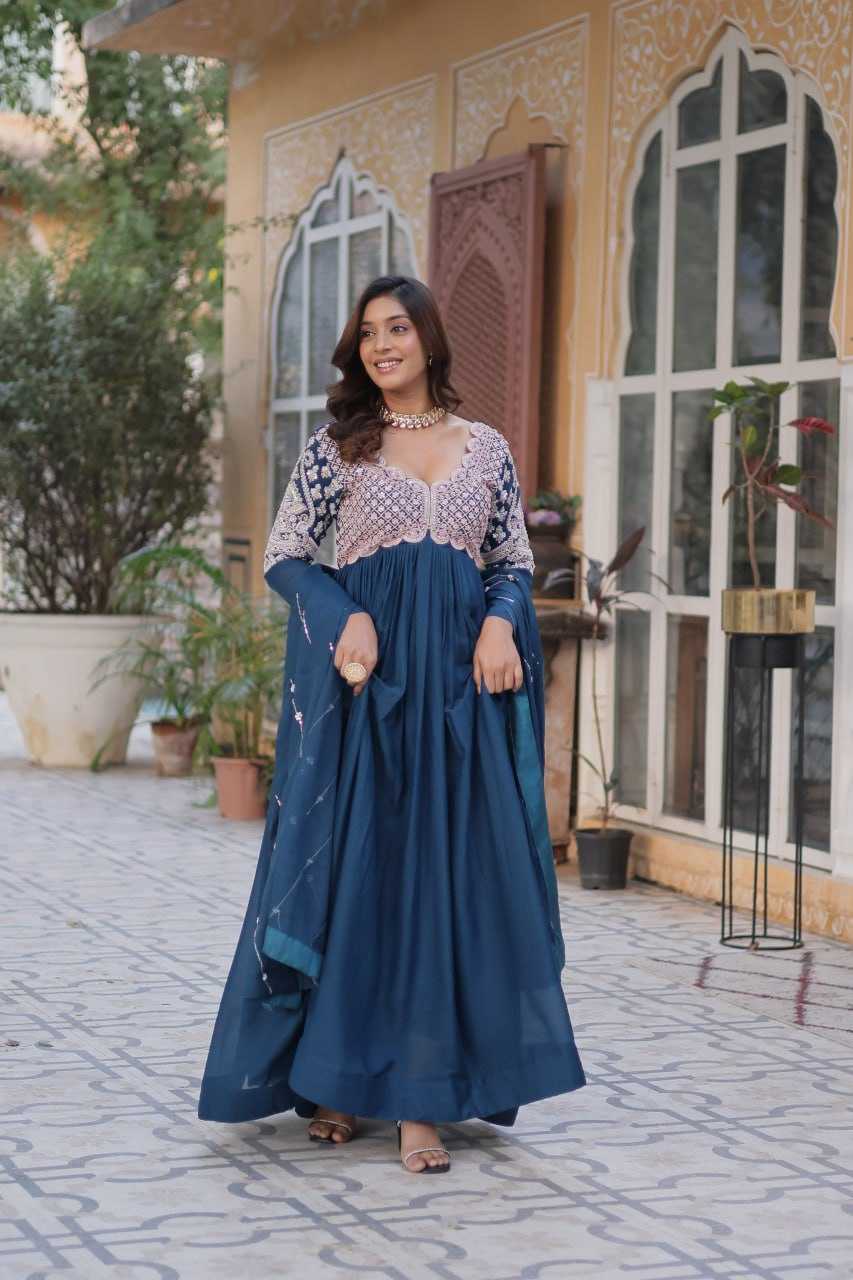 Ynf Georgette KESH489 1150 Gowns Wholesale Embroidery Gowns Anarkali Gown Long Gowns Manufacturer