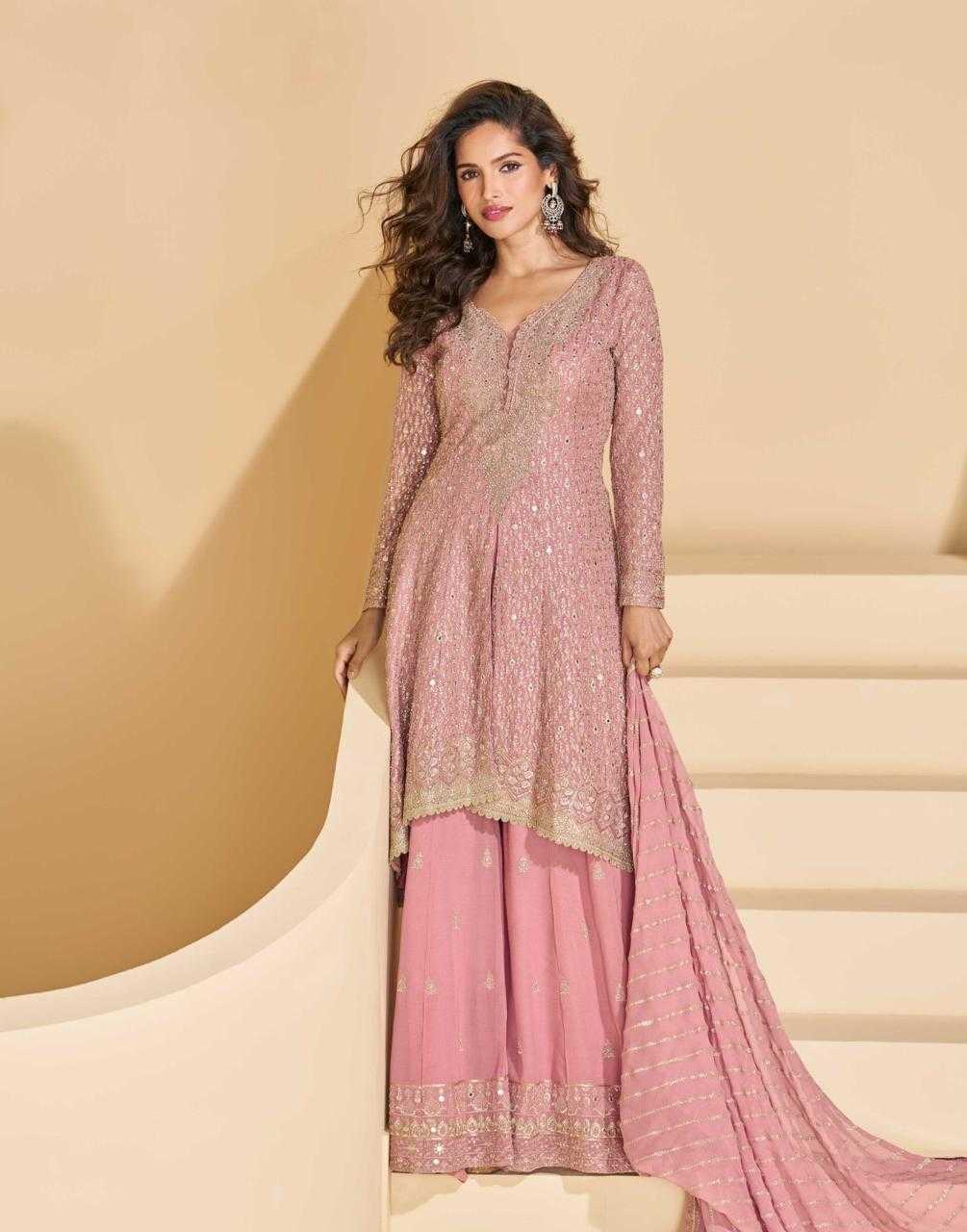 Ynf Georgette RIN184 SAYURI-ANOKHI Suits & Dresses Wedding Collections Festive Collections Wholesale Embroidery Suits Palazzo Suit Georgette Suit Manufacturer