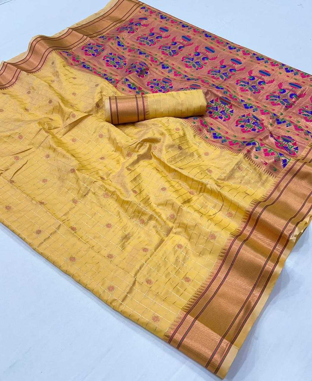 Ynf Paithani Silk KESH495 Paithani Silk Sarees Wholesale Paithani Sarees Heavy Silk Sarees Zari Border Silk Sarees Manufacturer