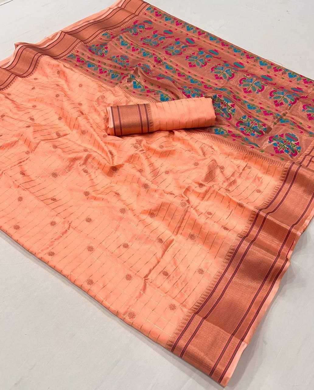 Ynf Paithani Silk KESH495 Paithani Silk Sarees Wholesale Paithani Sarees Heavy Silk Sarees Zari Border Silk Sarees Manufacturer