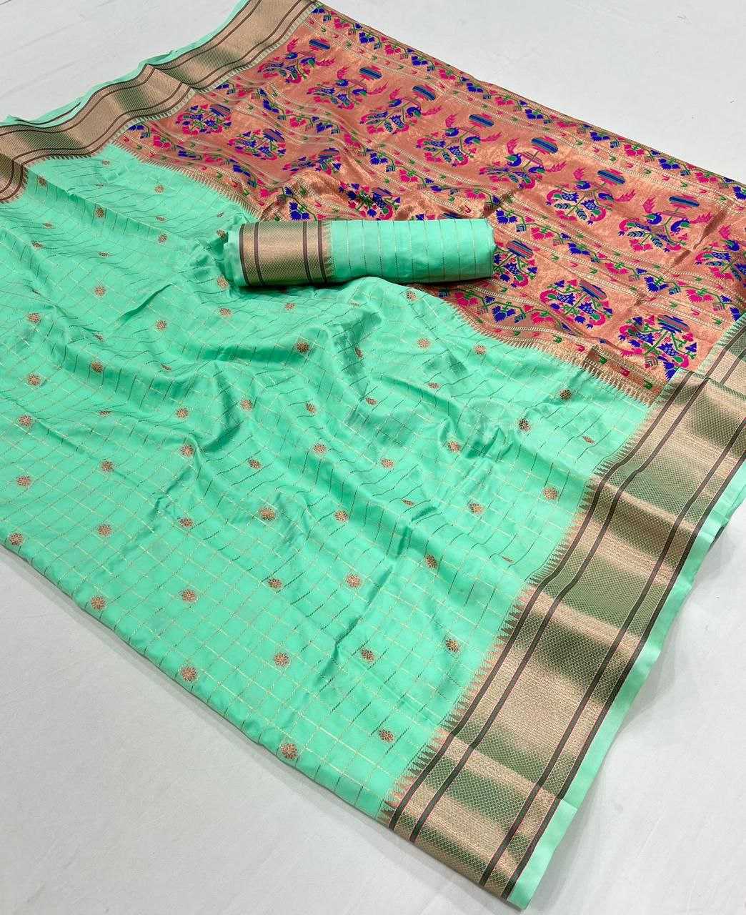 Ynf Paithani Silk KESH495 Paithani Silk Sarees Wholesale Paithani Sarees Heavy Silk Sarees Zari Border Silk Sarees Manufacturer