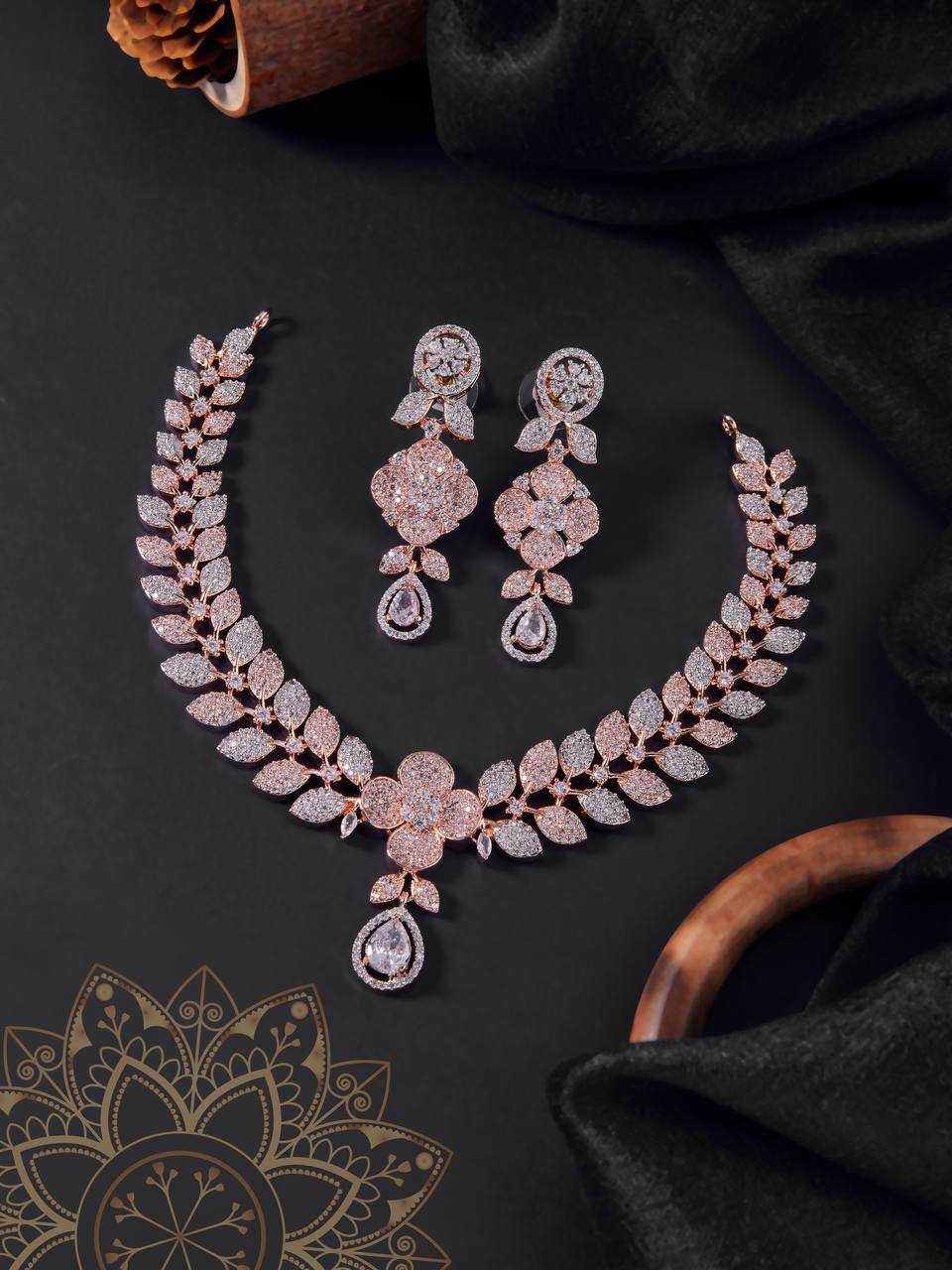 Ynf AD Diamond KESH192 Womens Jewellery Wholesale AD Diamond Necklace Necklaces Set Antique Necklaces Set Manufacturer
