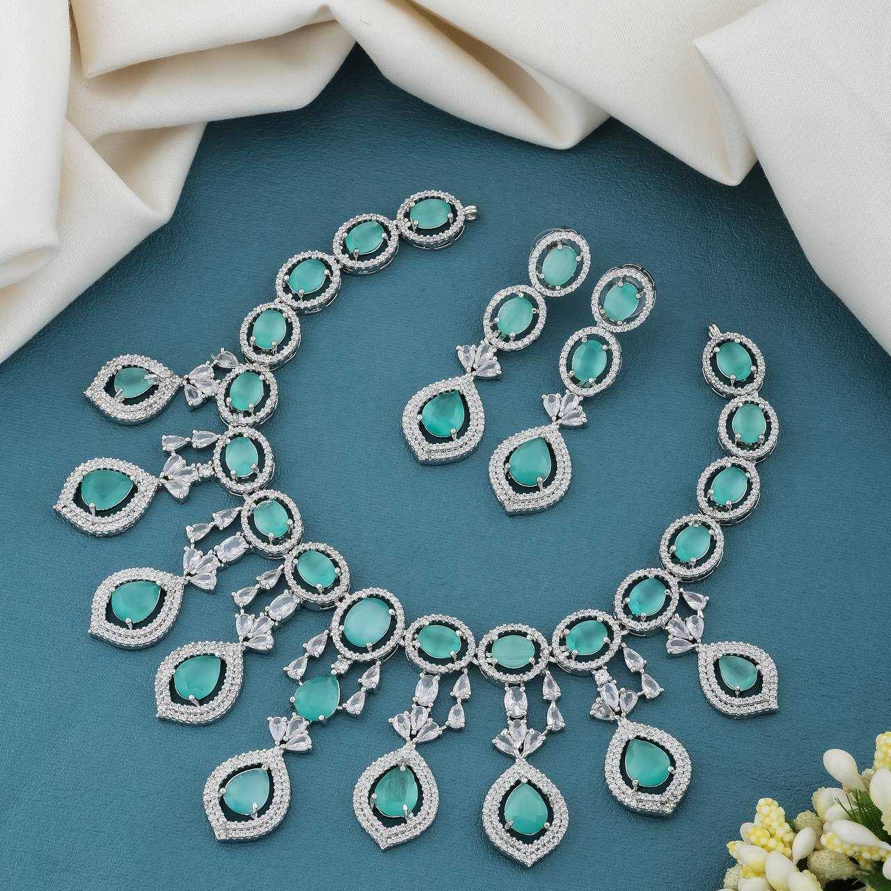 Ynf AD Diamond KESH192 Womens Jewellery Wholesale AD Diamond Necklace Necklaces Set Antique Necklaces Set Manufacturer