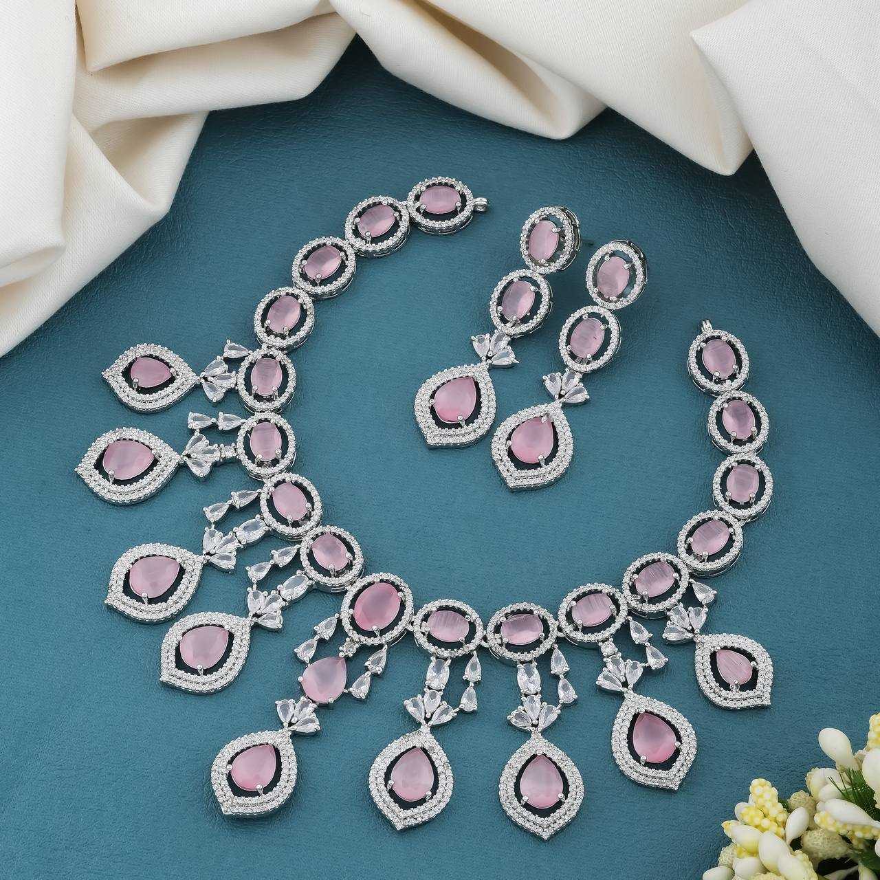 Ynf AD Diamond KESH192 Womens Jewellery Wholesale AD Diamond Necklace Necklaces Set Antique Necklaces Set Manufacturer