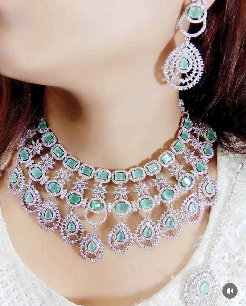 Ynf AD Diamond KESH192 Womens Jewellery Wholesale AD Diamond Necklace Necklaces Set Fashion Necklace Manufacturer