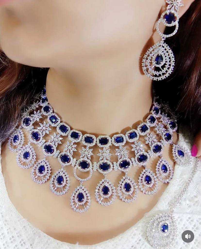 Ynf AD Diamond KESH192 Womens Jewellery Wholesale AD Diamond Necklace Necklaces Set Fashion Necklace Manufacturer